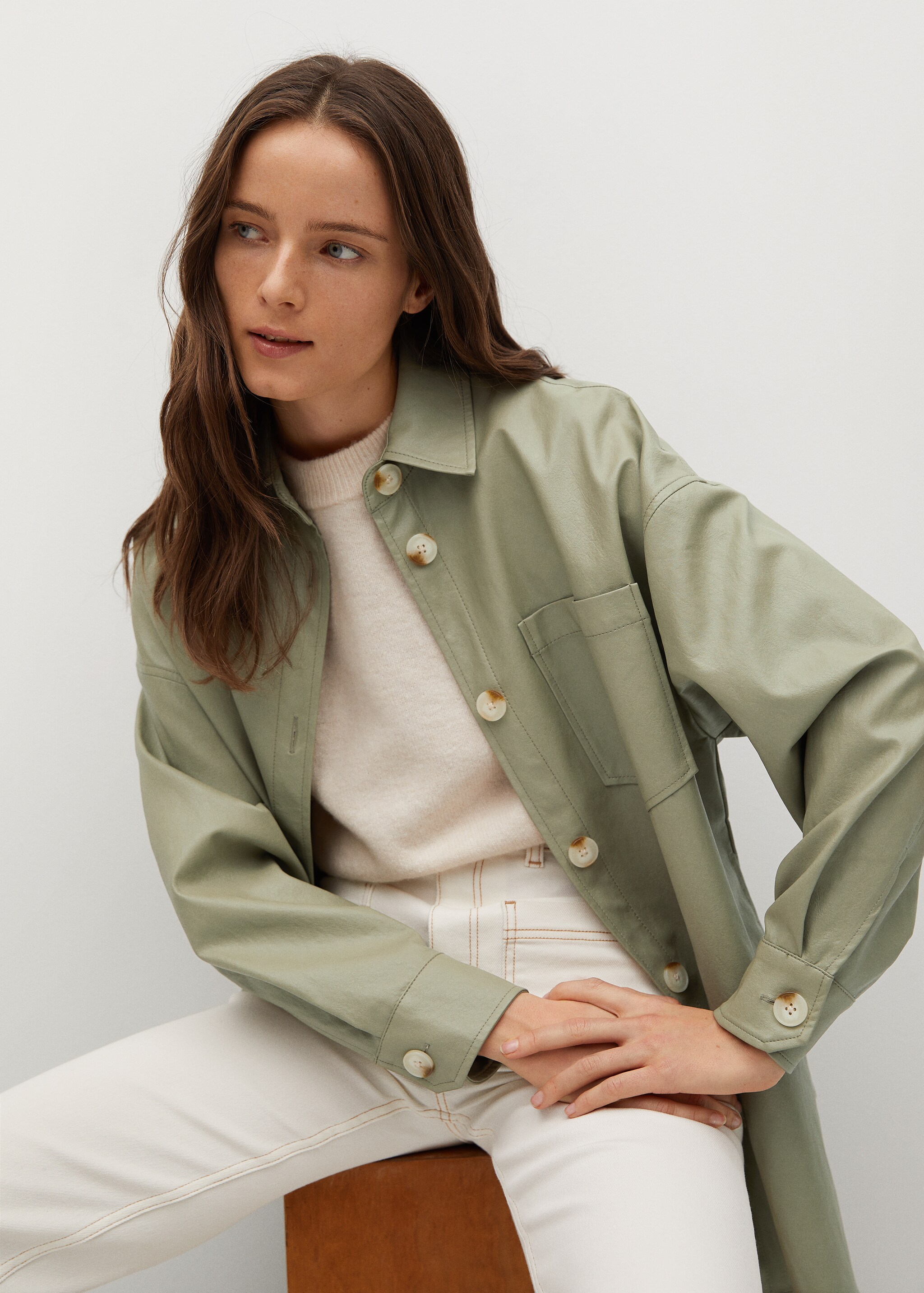 Sobrecamisa efecto piel oversize - Detalle del artículo 3