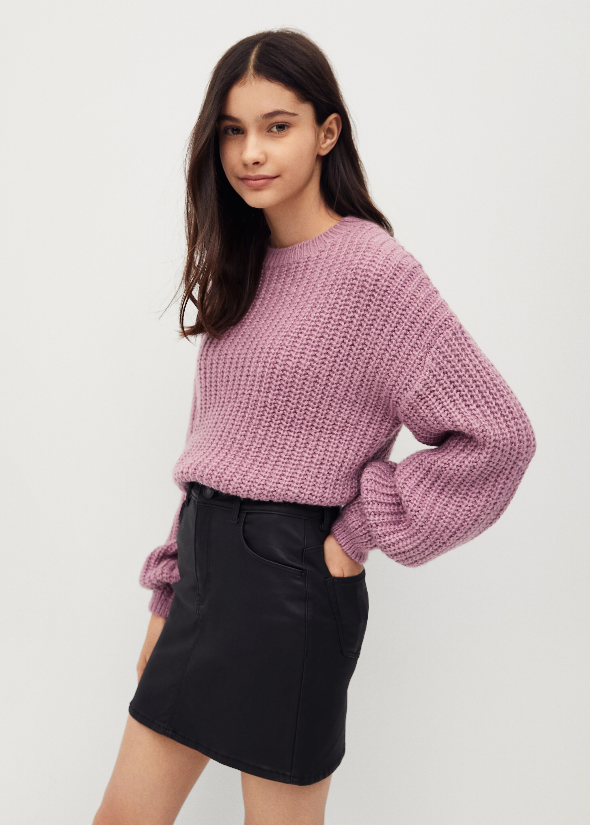Falda denim encerada - Plano medio