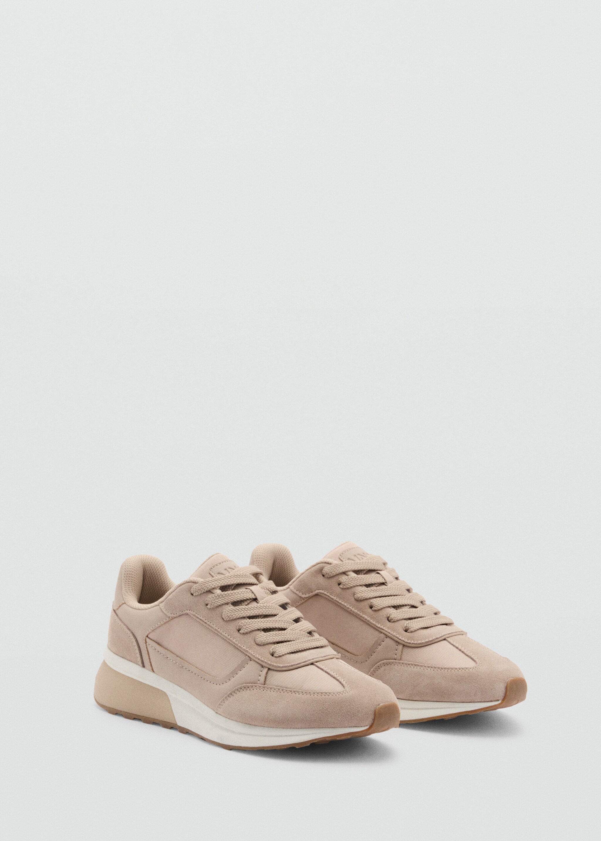 Leather mixed sneakers - Medium plane, Beige. Ref: 87053269-00.