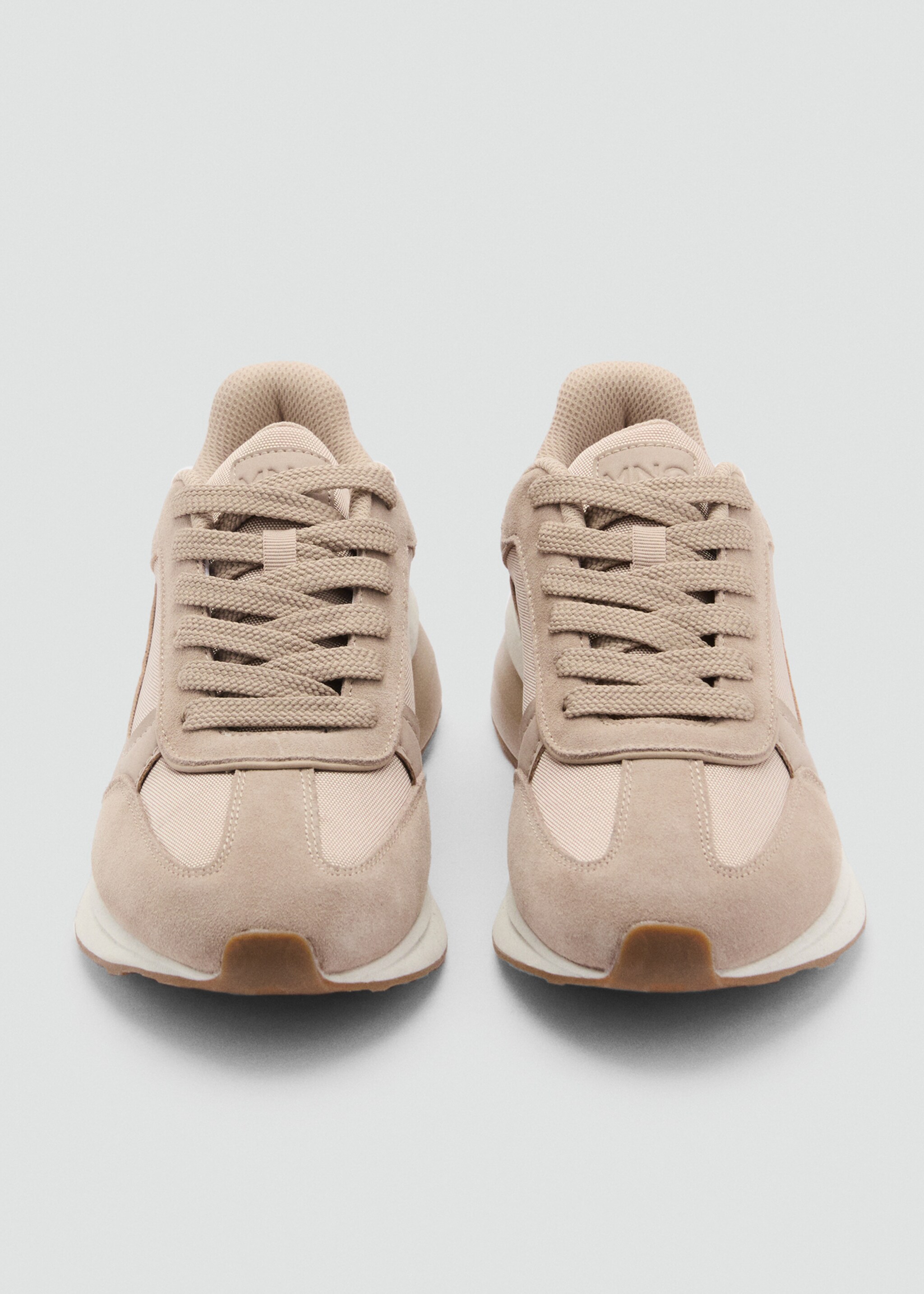 Leather mixed sneakers - Details of the article 2, Beige. Ref: 87053269-00.