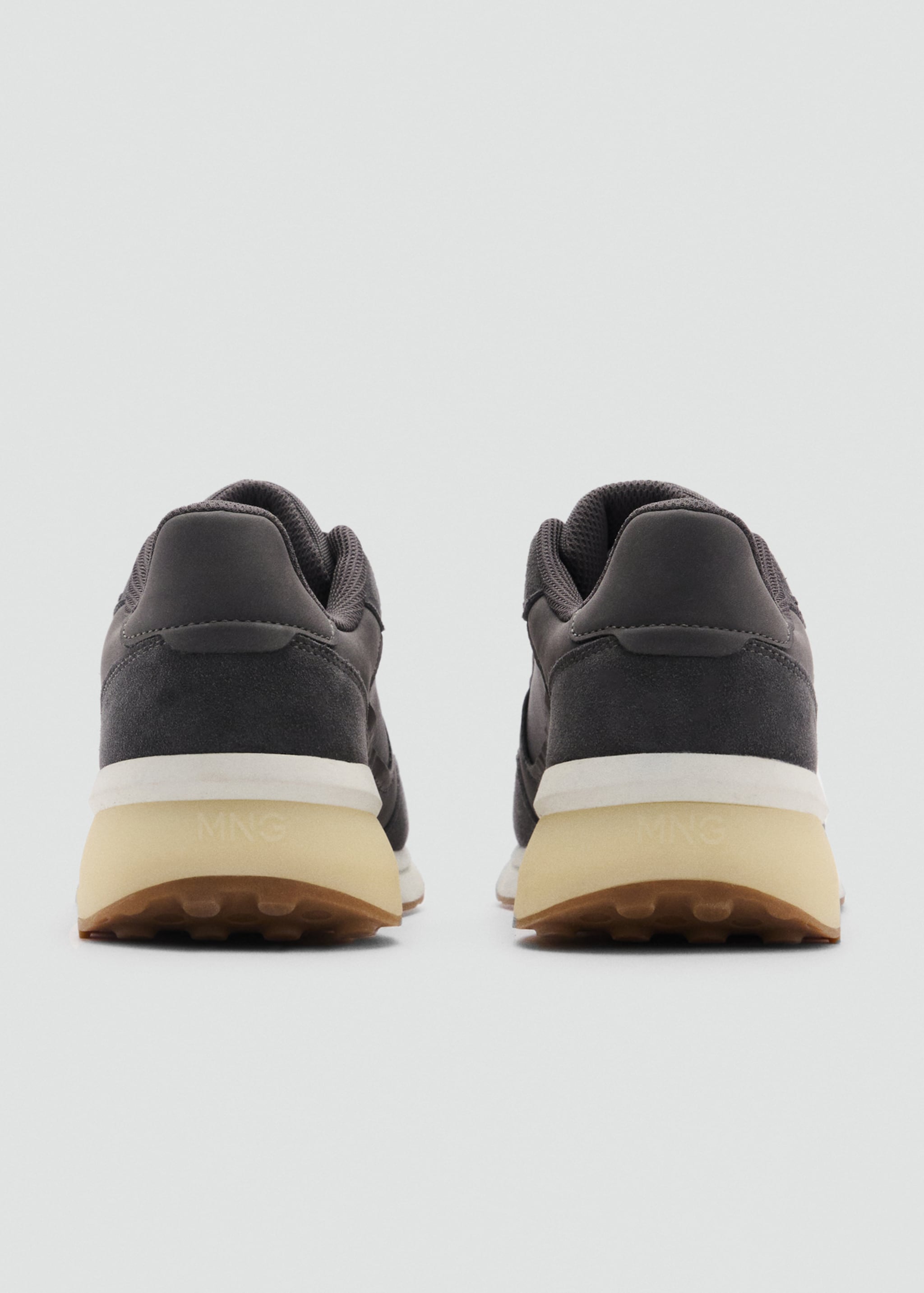 Leather mixed sneakers - Details of the article 2, Grey. Ref: 87053269-00.