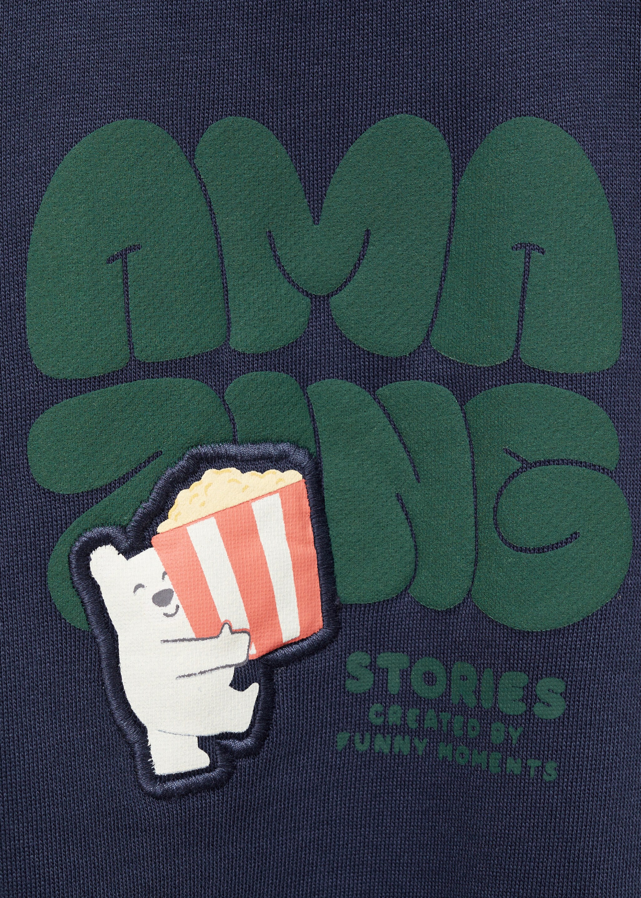 Sweat-shirt imprimé relief - Détail de l'article 8, Bleu marine foncé. Ref: 87053272-00.