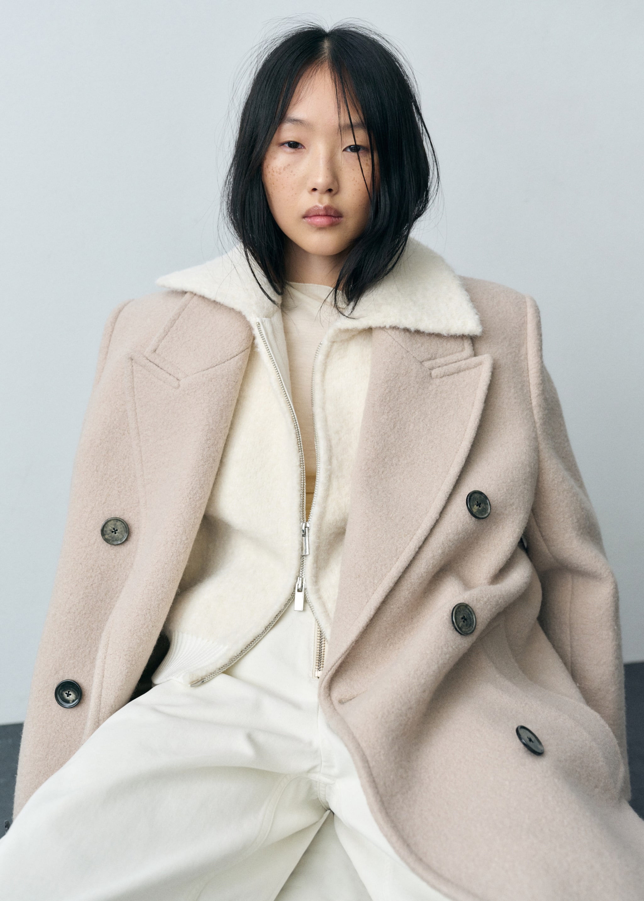 Bouclé wool-blend jacket - Details of the article 2, Ecru. Ref: 87053273-00.