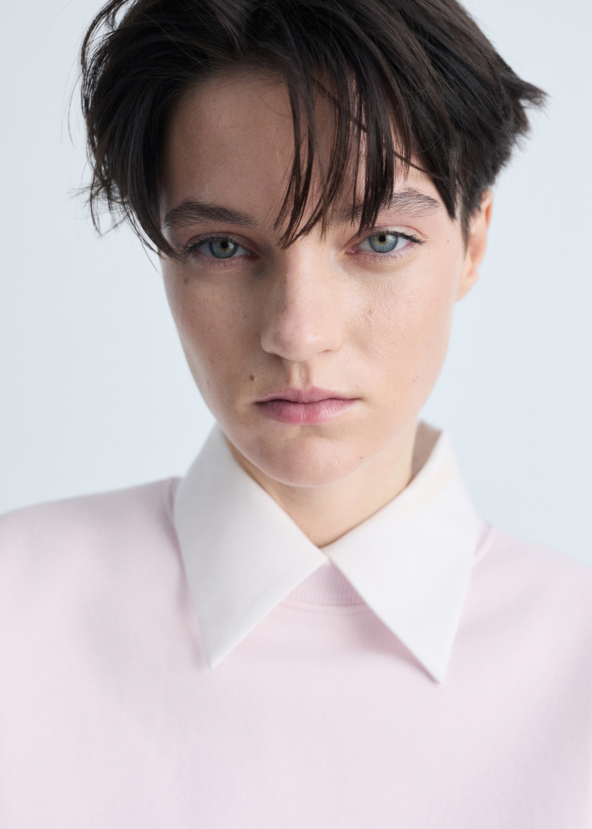 Baumwoll-Sweatshirt mit Rundhals - Detail des Artikels 1, Pastellrosa. Ref: 87053275-00.