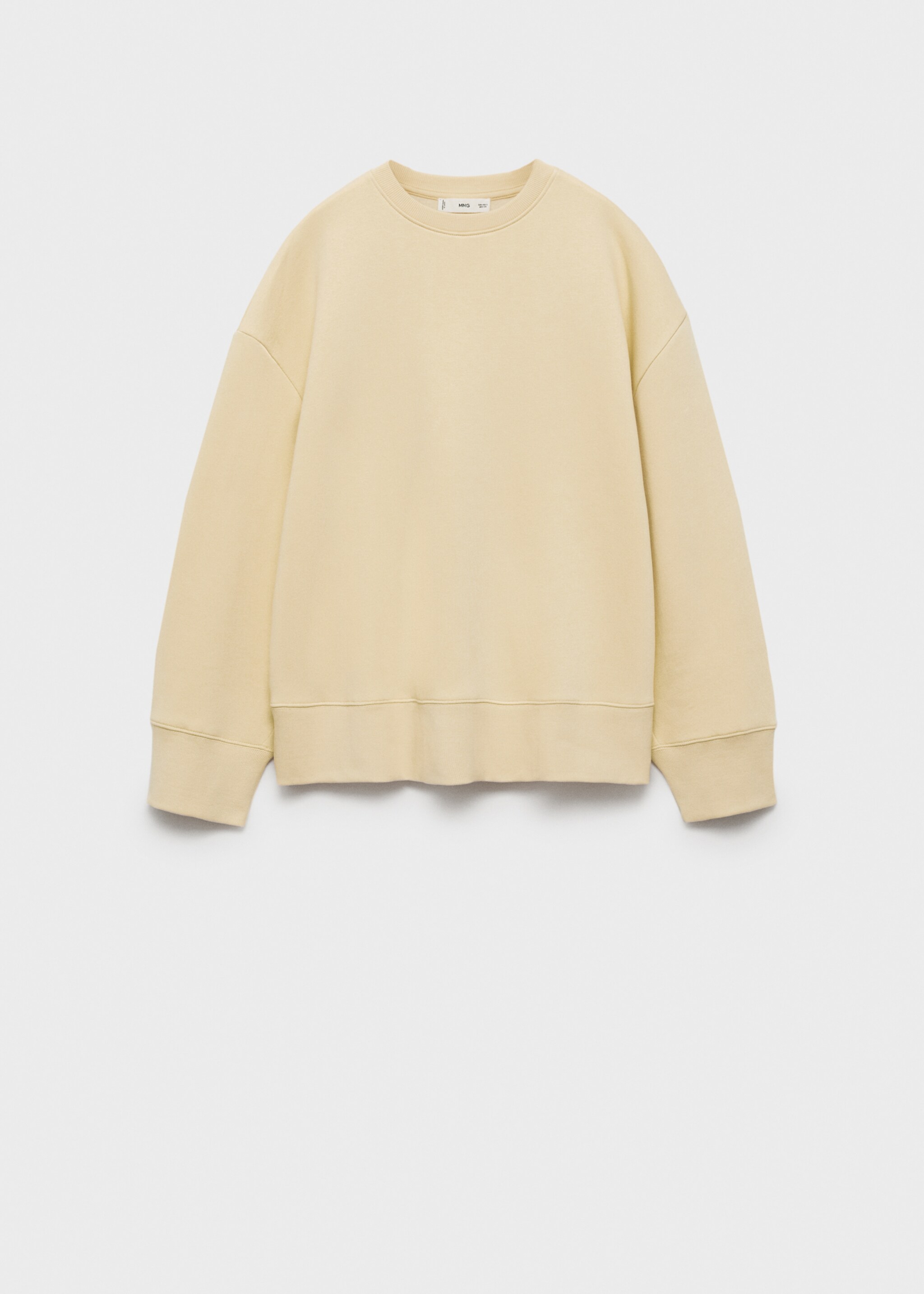 Katoenen oversized sweatshirt - Artikel zonder model, Pastelgeel. Ref: 87053280-00.