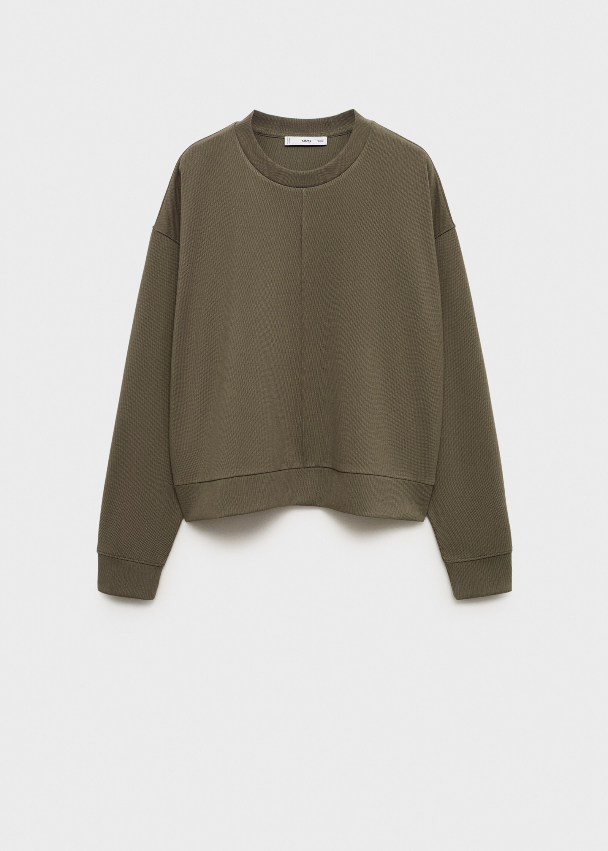 Rundhals-Sweatshirt mit Nahtdetail - Artikel ohne Model, Khaki. Ref: 87053281-00.