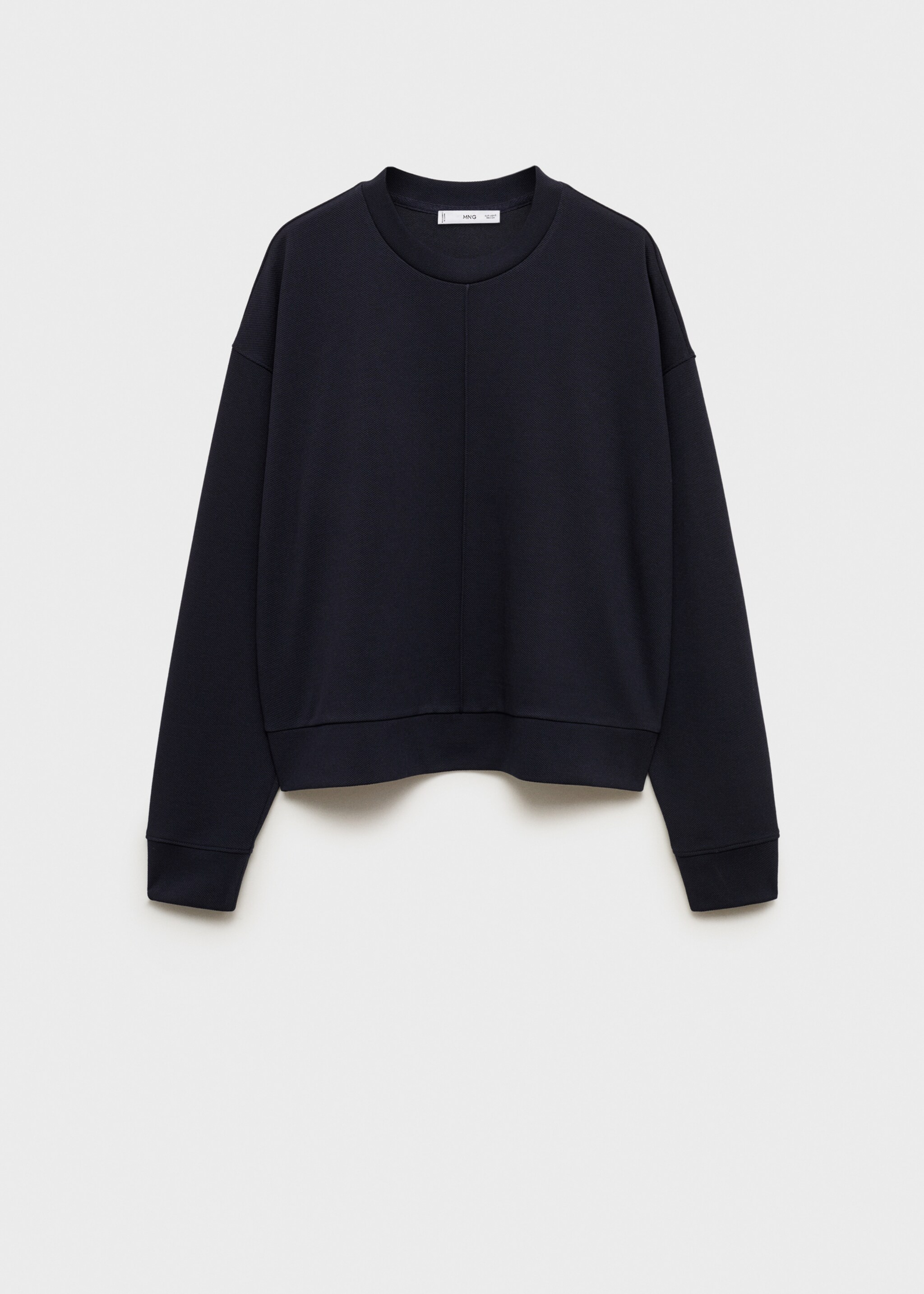 Rundhals-Sweatshirt mit Nahtdetail - Artikel ohne Model, Dunkles Marineblau. Ref: 87053281-00.