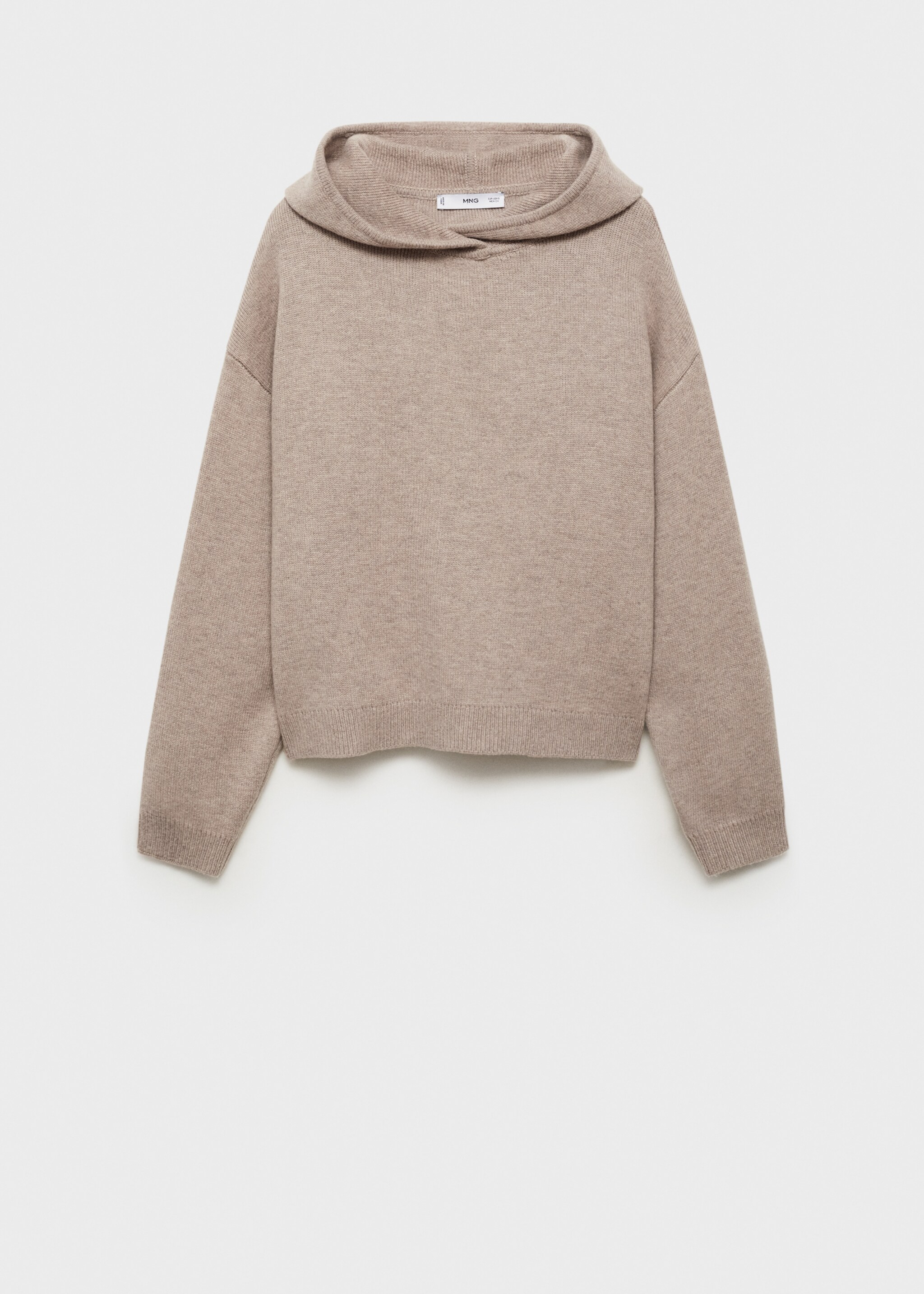 Svetr s kapucí ze směsi vlny - Zboží bez modelu, Písková. Ref: 87053283-00.