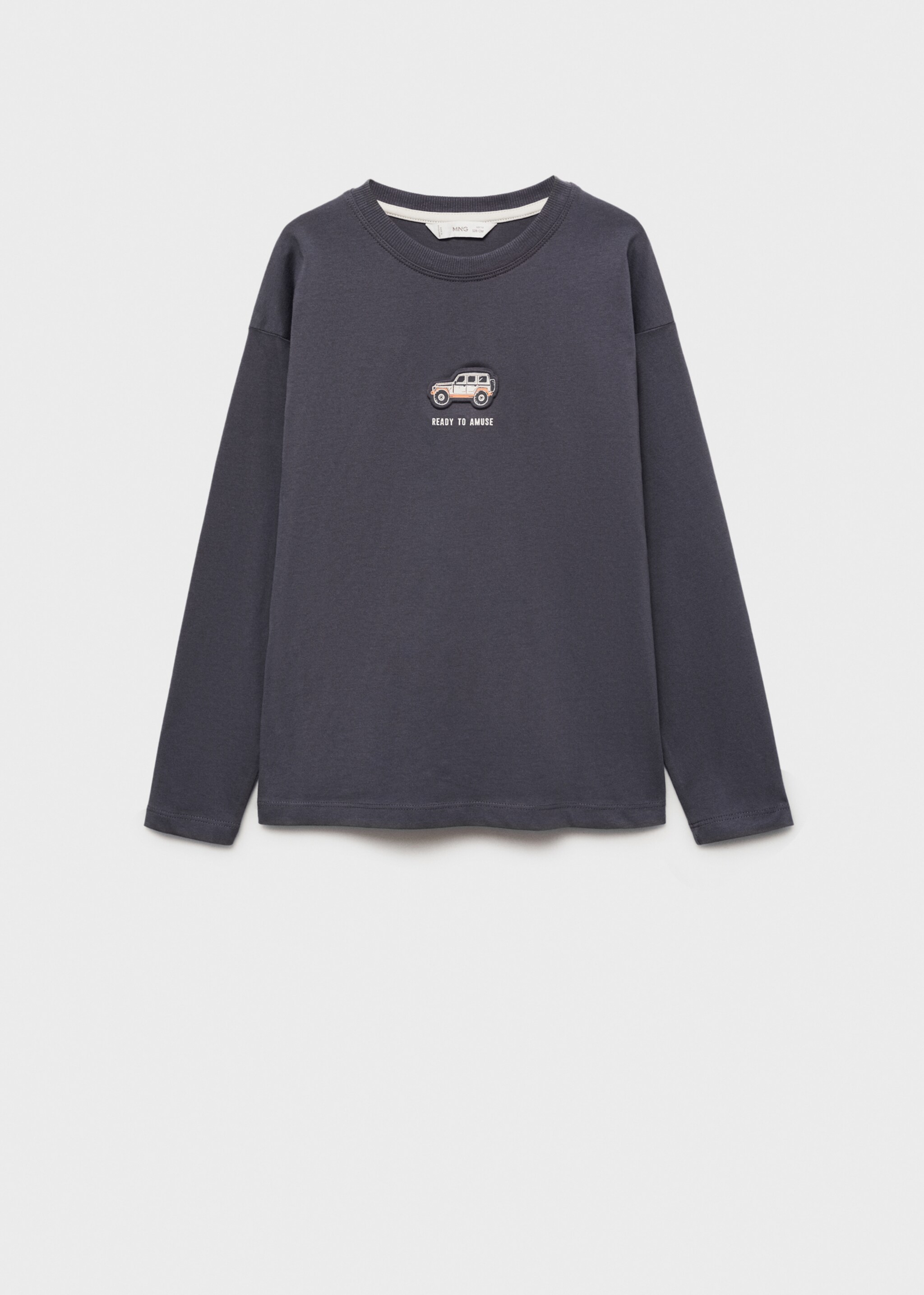 Printed cotton-blend T-shirt - Article without model, Dark Grey. Ref: 87053285-00.