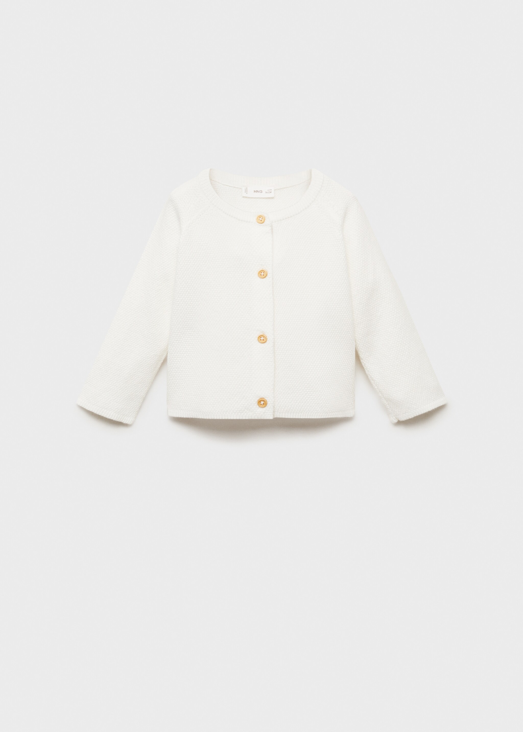 Kardigan z dzianiny na guziki - Artykuł bez modela/modelki, Złamana biel. Ref: 87053645-00.