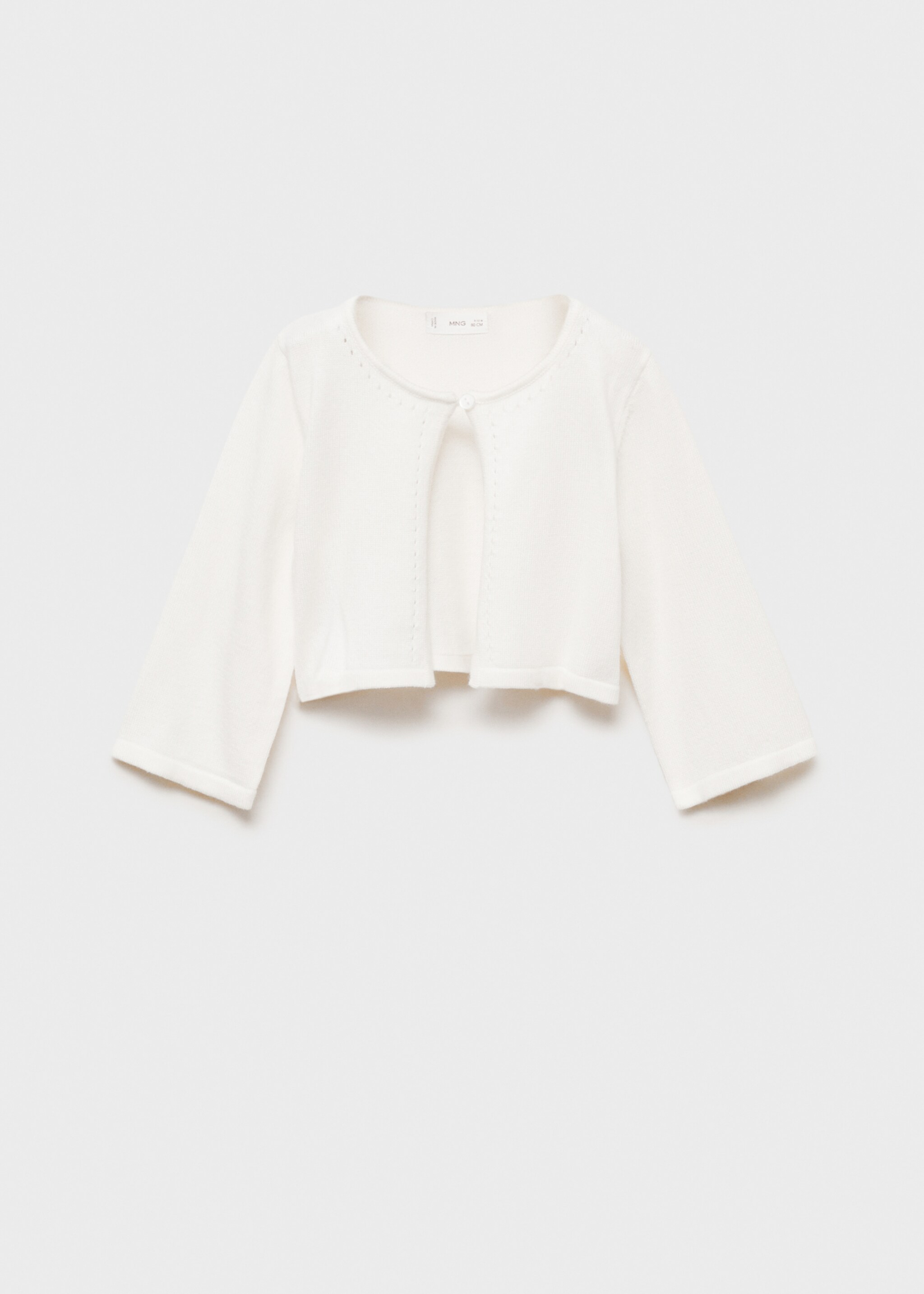 Càrdigan punt detalls calats - Article sense model, Blanc trencat. Ref: 87053648-00.