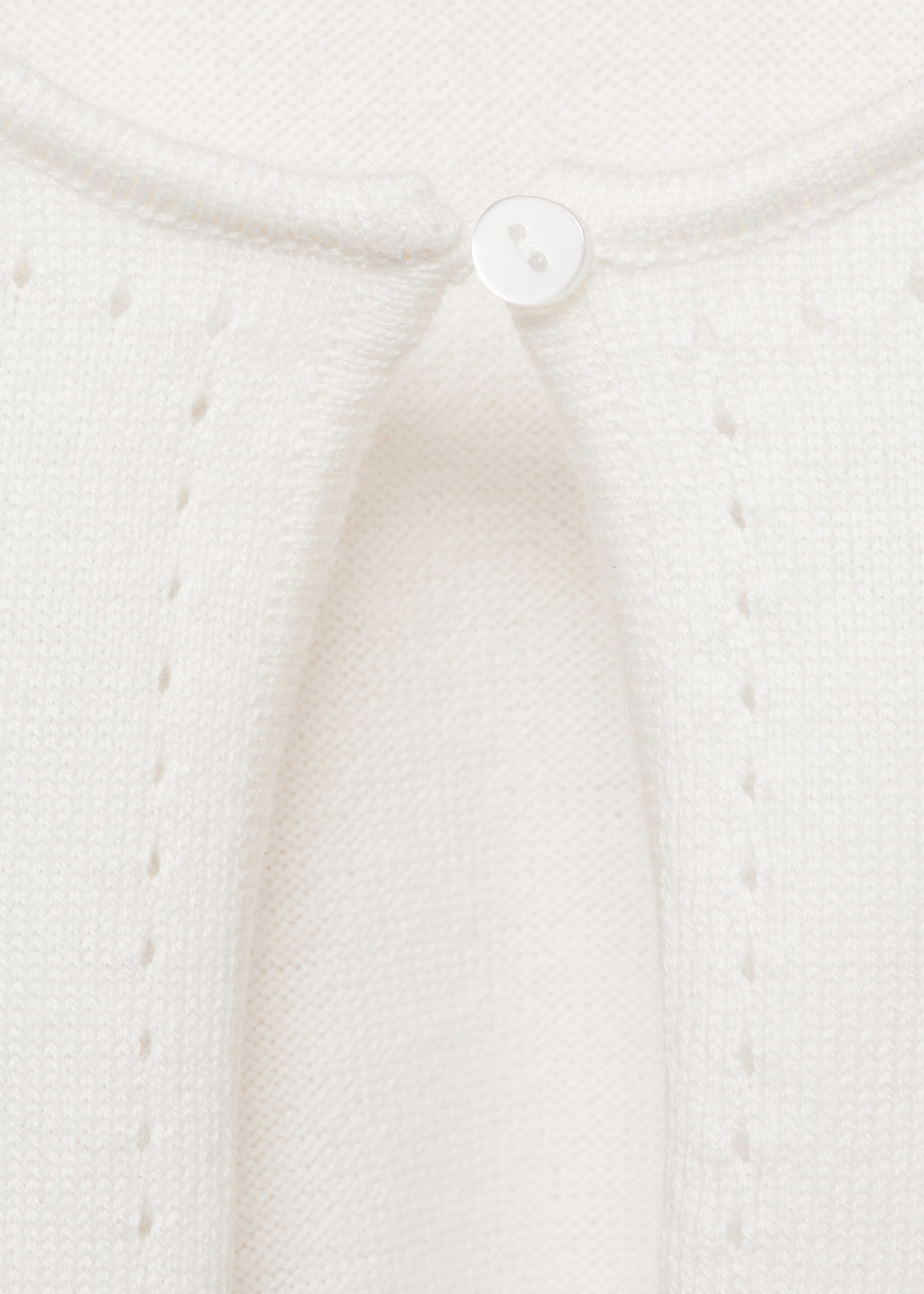 Càrdigan punt detalls calats - Detall de l'article 8, Blanc trencat. Ref: 87053648-00.