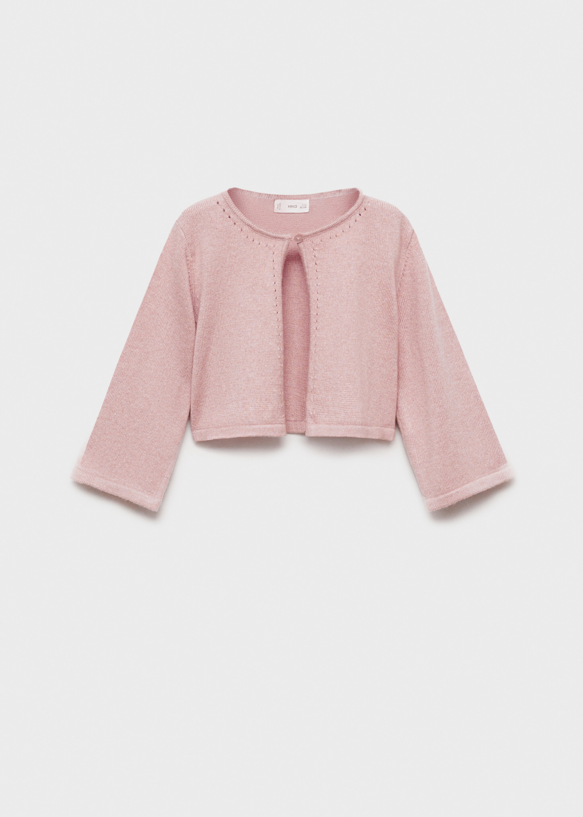 Càrdigan punt detalls calats - Article sense model, Rosa pal. Ref: 87053648-00.