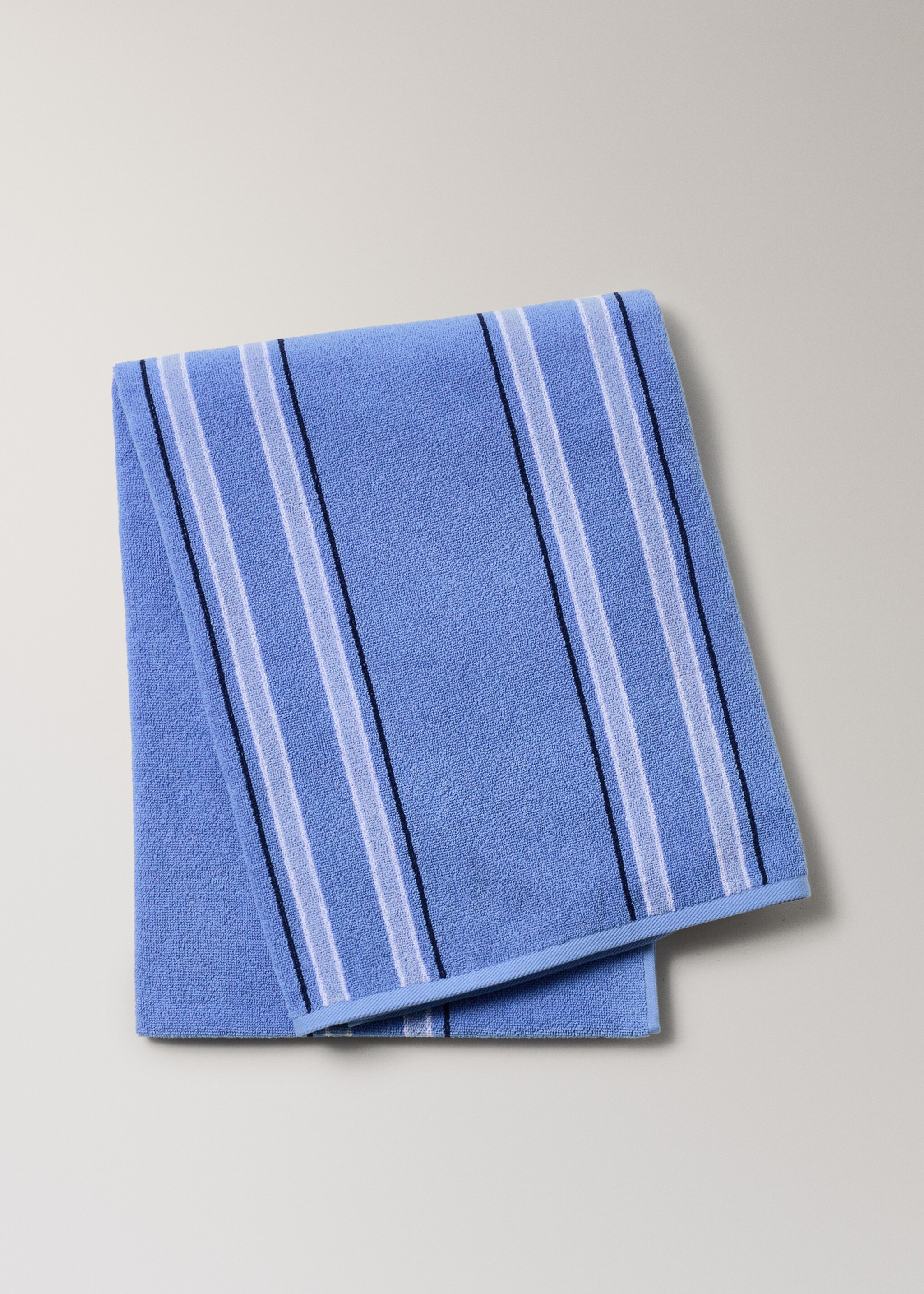 Multi-coloured striped beach towel - Article without model, Blue. Ref: 87053657-00.