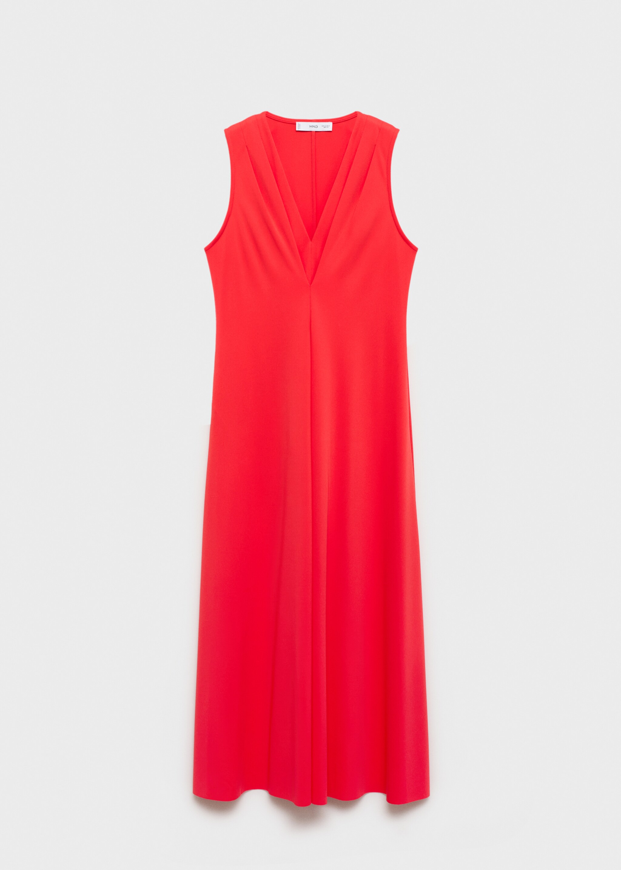 Robe en maille col V - Article sans modèle, Saumon. Ref: 87054064-00.