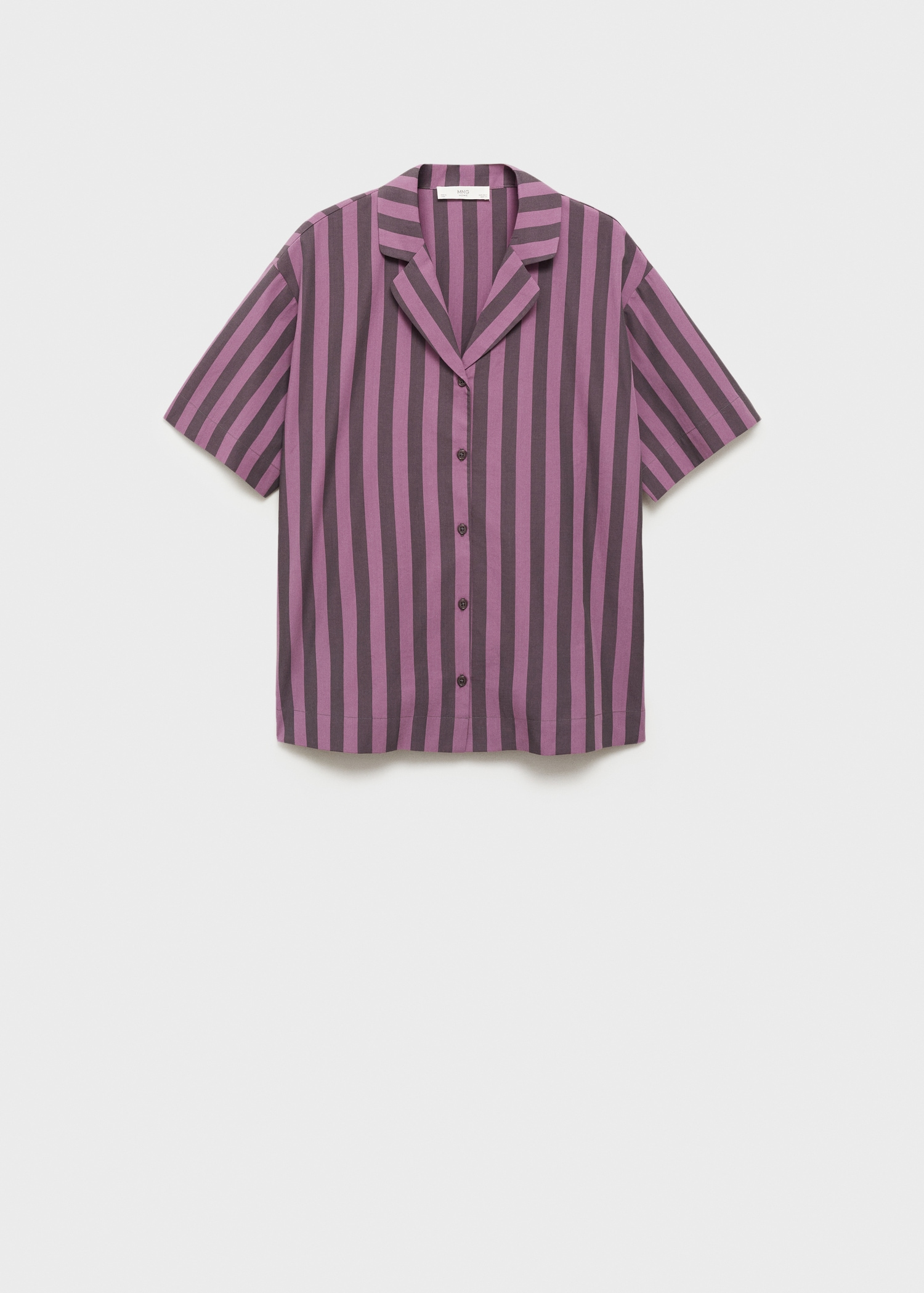 Two-tone woven striped short shirt - Article without model