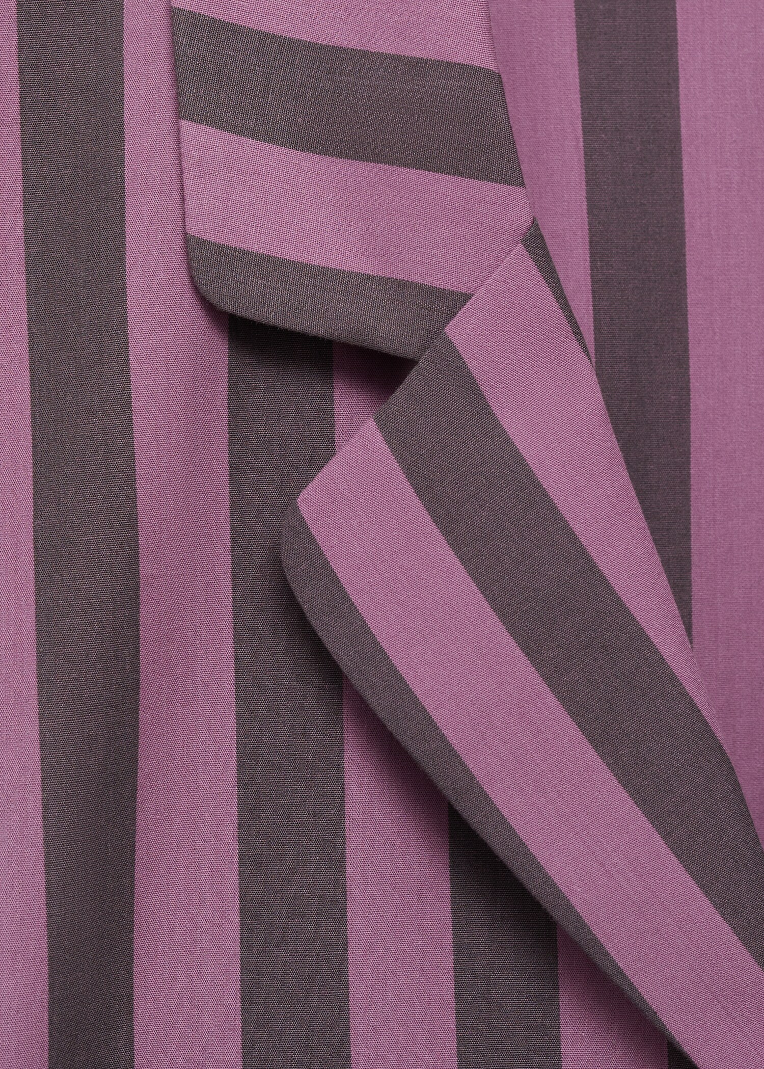 Two-tone woven striped short shirt - Details of the article 8