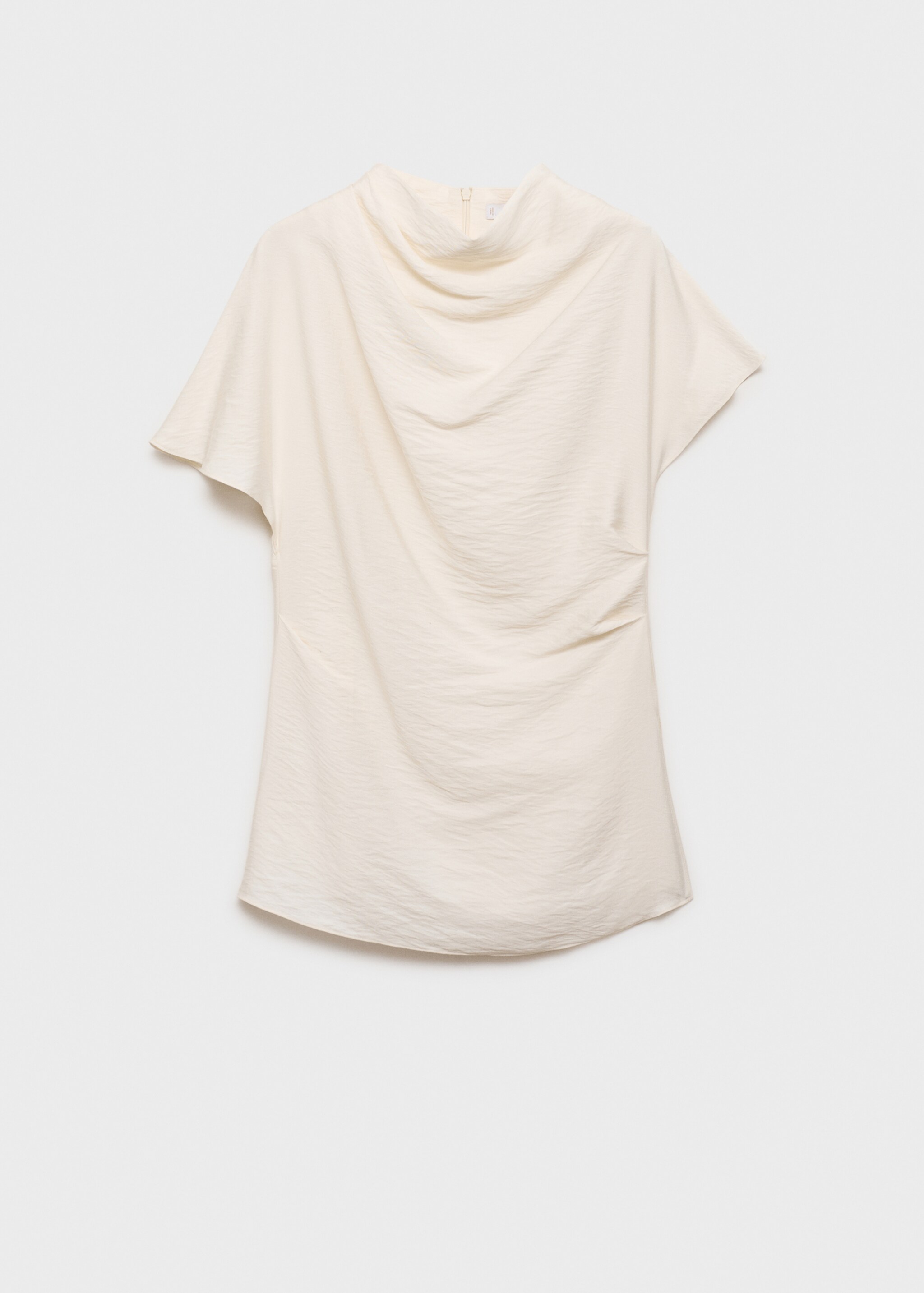 Textured draped blouse - Article without model, Ecru. Ref: 87054069-00.