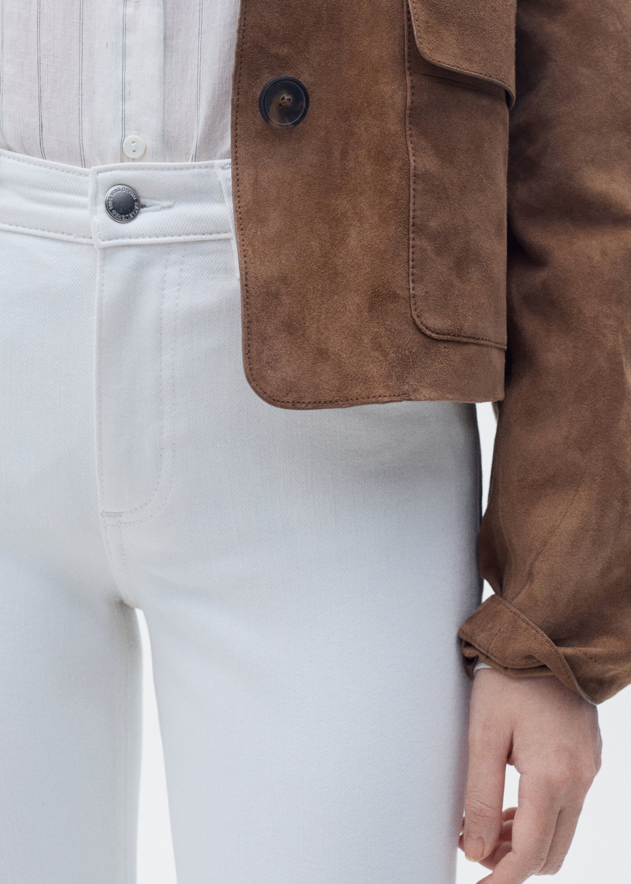 Mid-rise skinny jeans - Details of the article 6, White. Ref: 87054070-00.