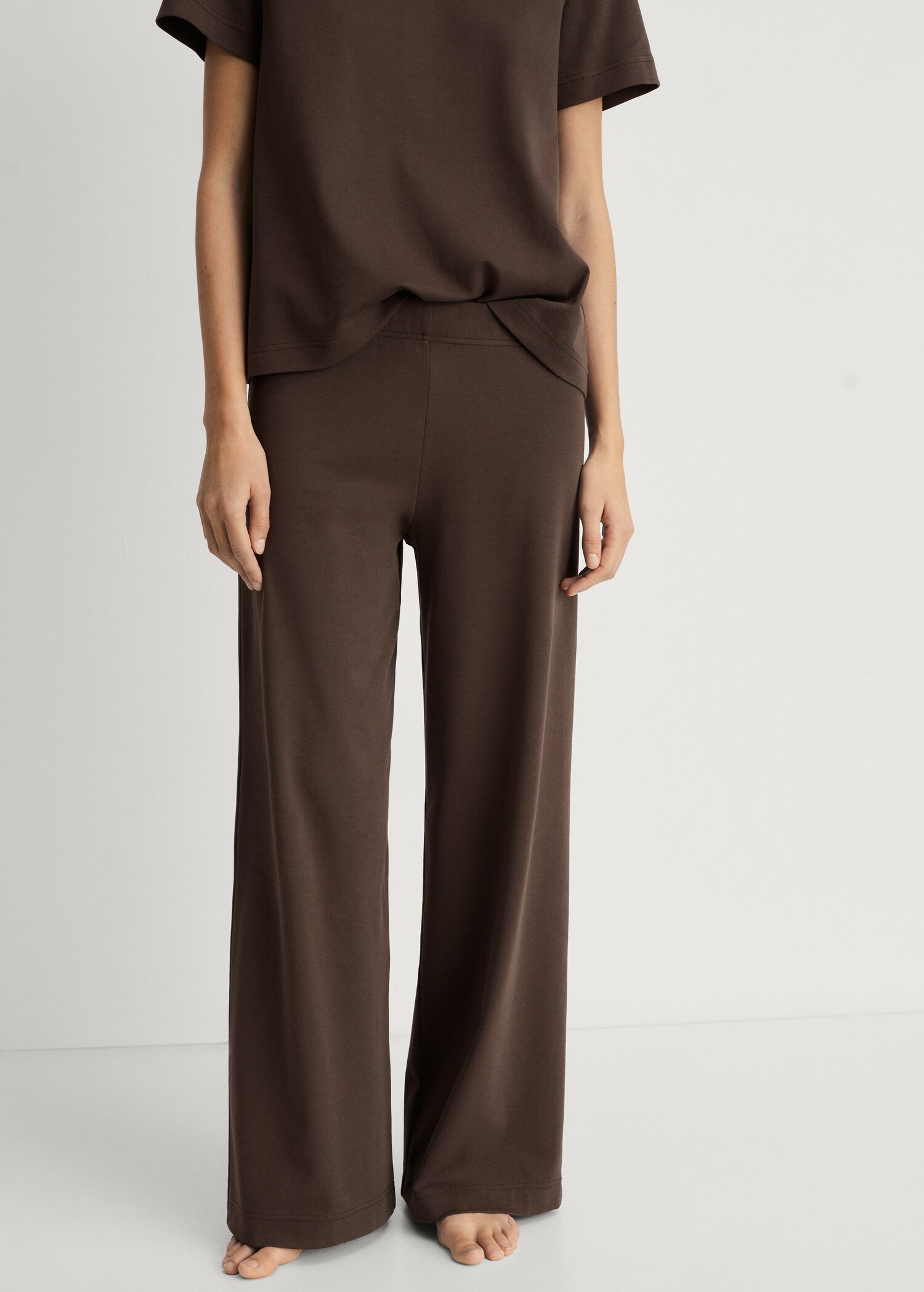 Plain cotton pyjama trousers - Medium plane