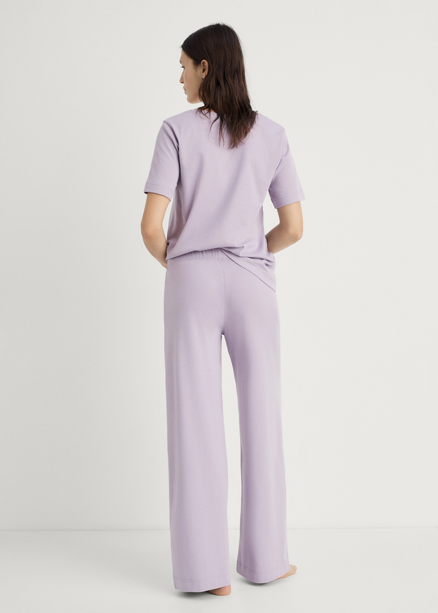Plain cotton pyjama trousers - Reverse of the article