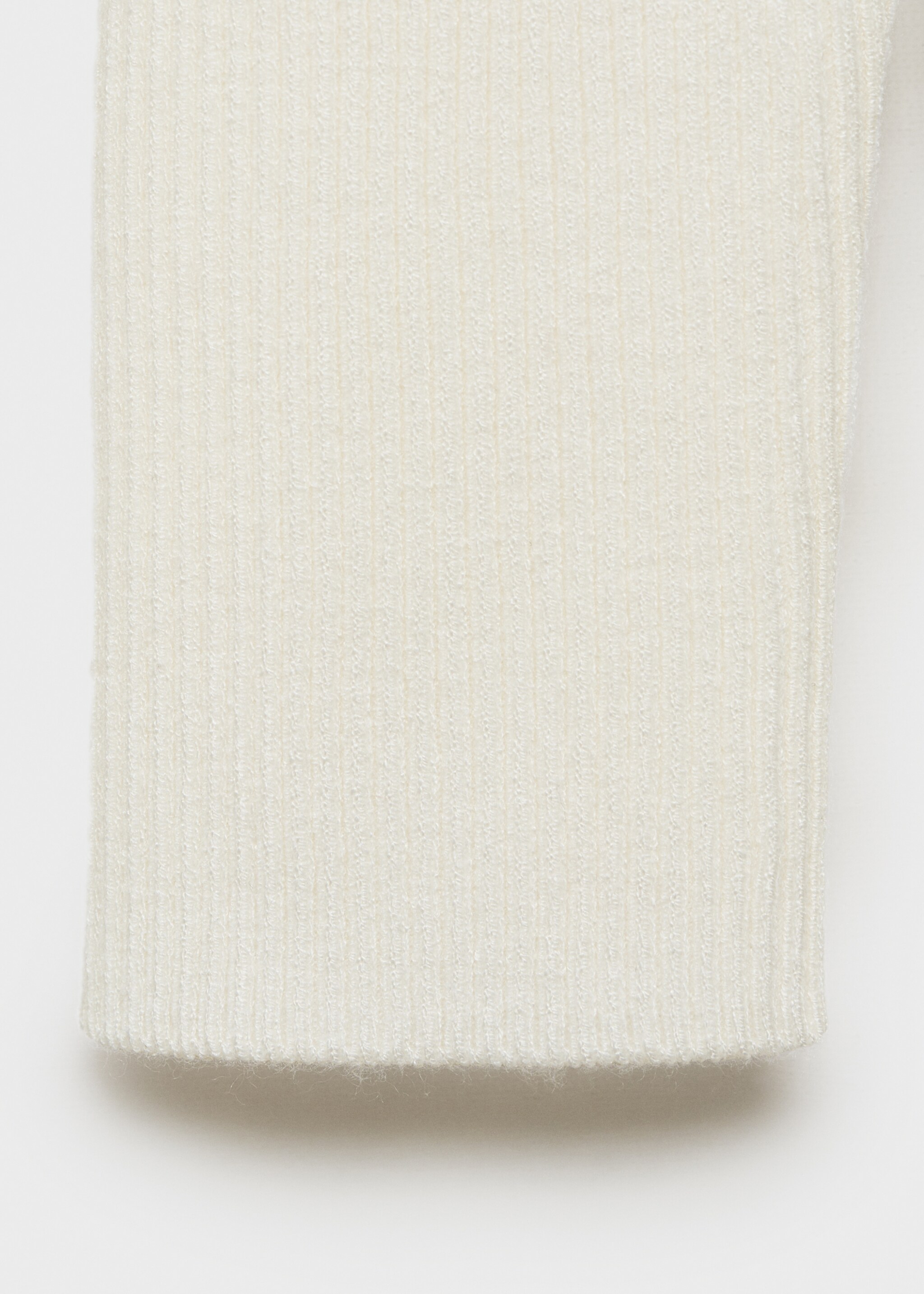 V-neck knitted cardigan - Details of the article 0, Ecru. Ref: 87054074-00.