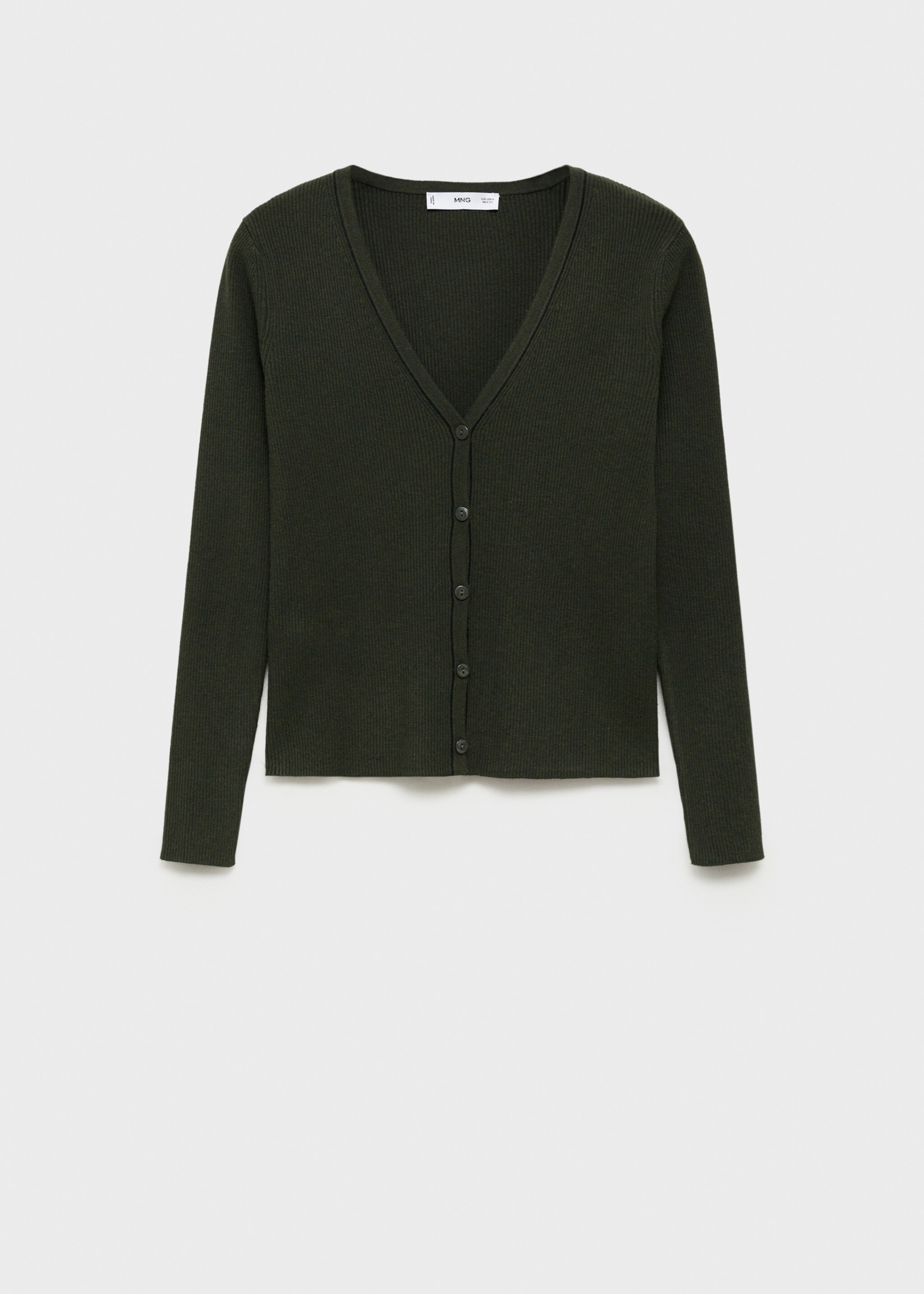 Úpletový kardigan s výstřihem do V - Zboží bez modelu, Khaki. Ref: 87054074-00.