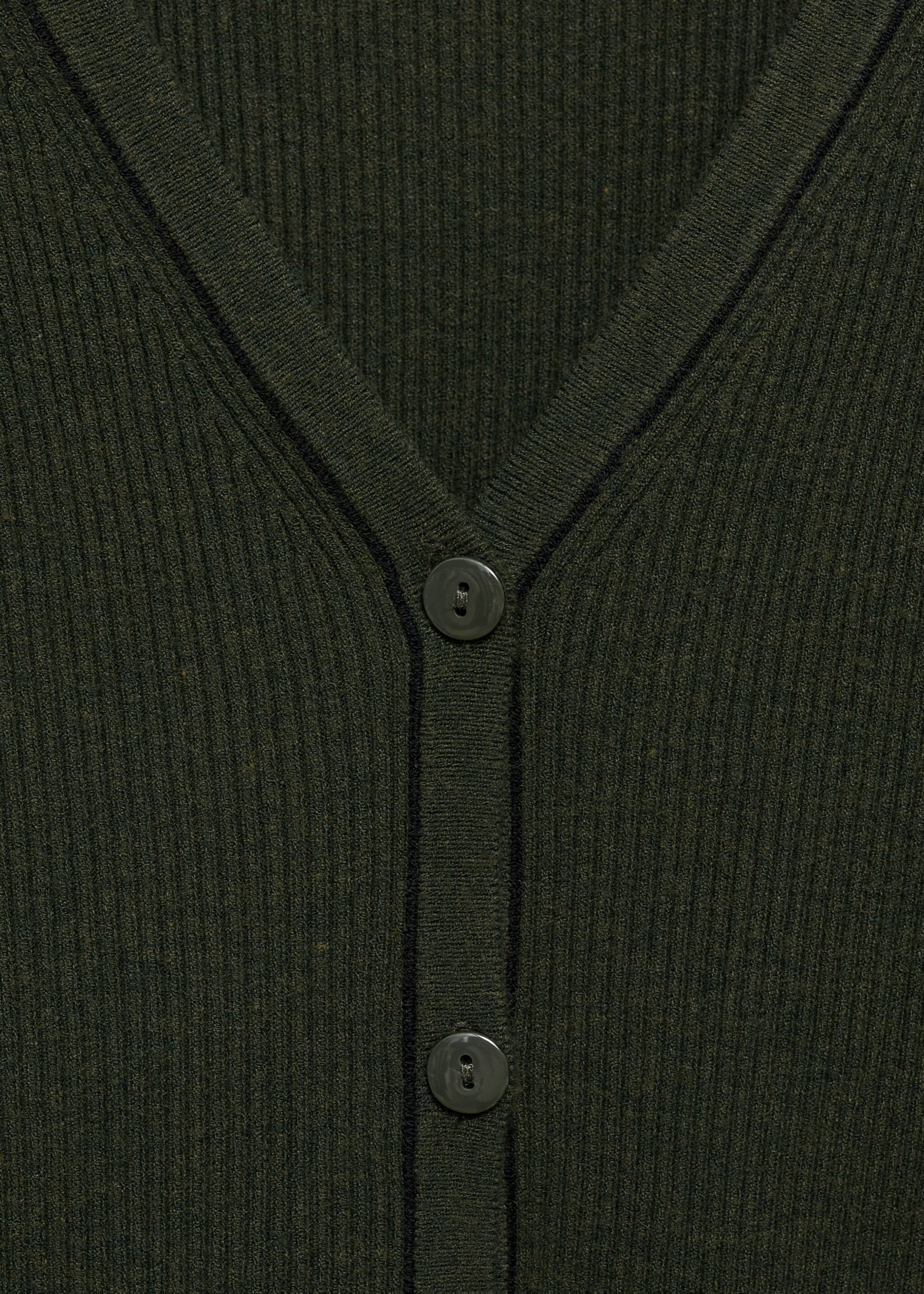 Úpletový kardigan s výstřihem do V - Detail zboží 8, Khaki. Ref: 87054074-00.