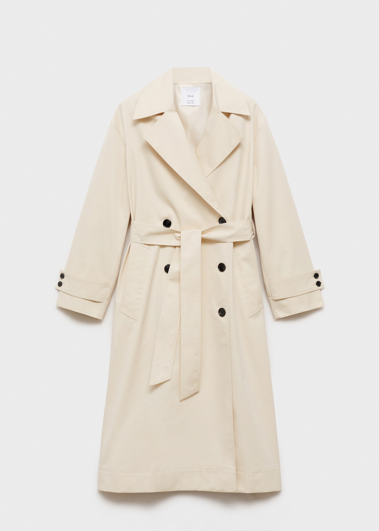 Long oversized double-breasted trench coat - Article without model