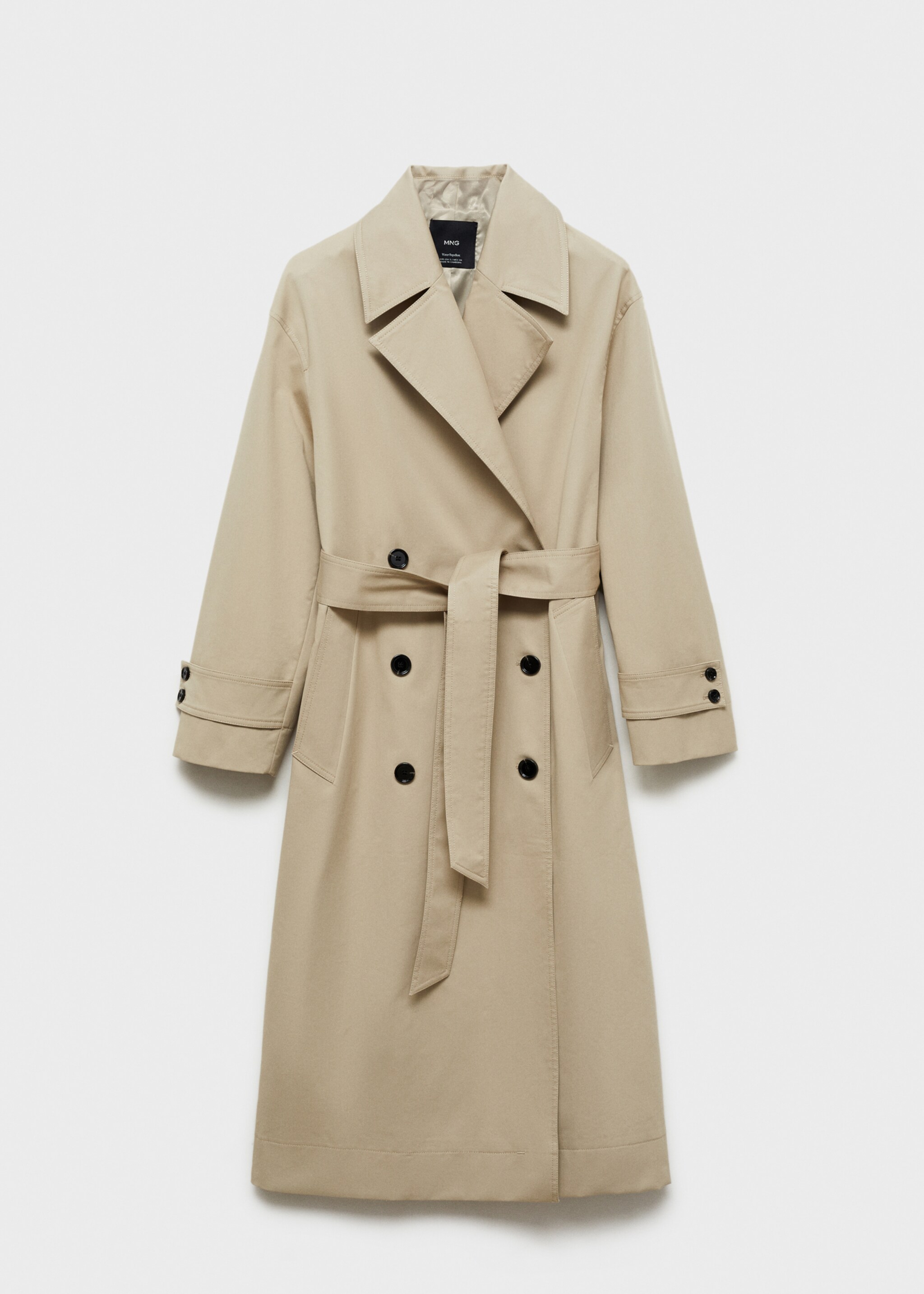 Long oversized double-breasted trench coat - Article without model, Khaki. Ref: 87054076-00.