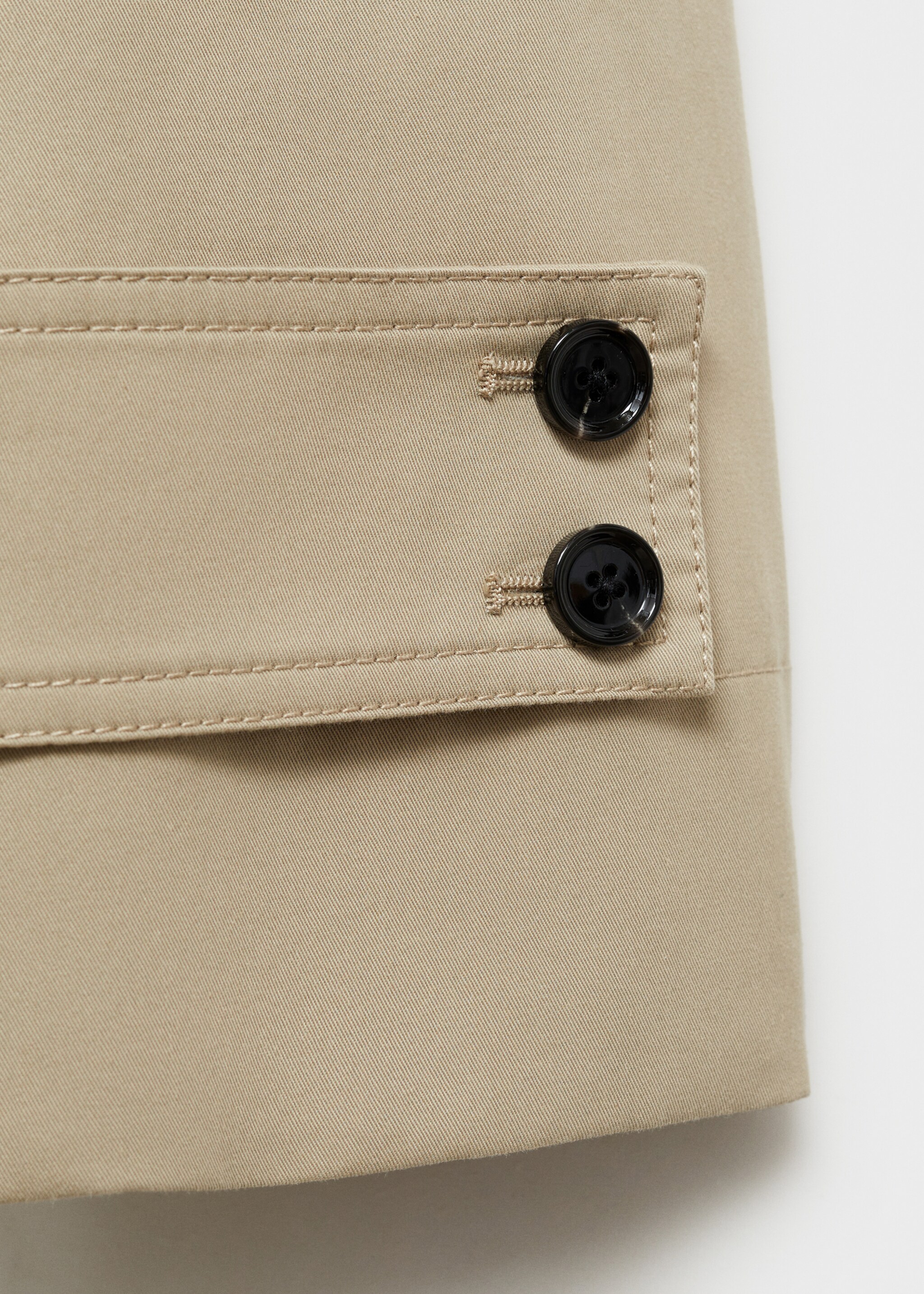 Long oversized double-breasted trench coat - Details of the article 0, Khaki. Ref: 87054076-00.