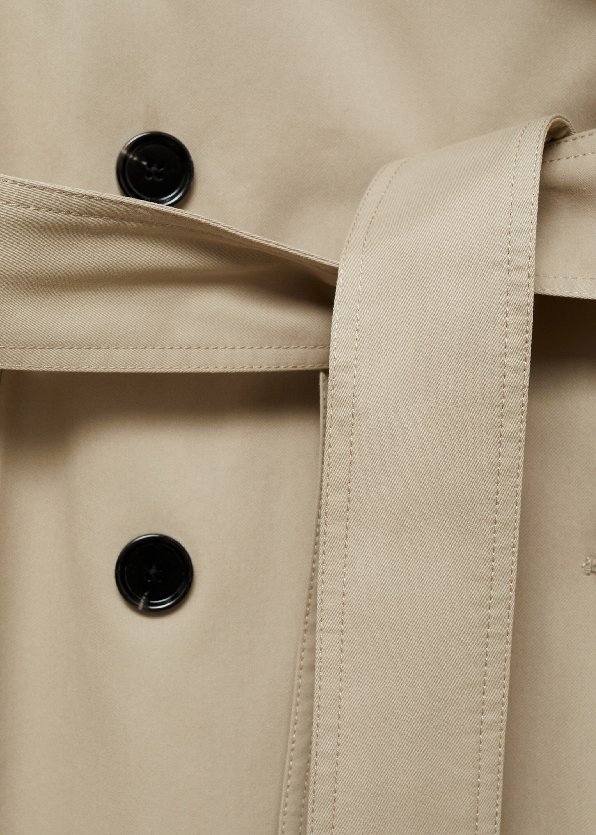 Long oversized double-breasted trench coat - Details of the article 8, Khaki. Ref: 87054076-00.