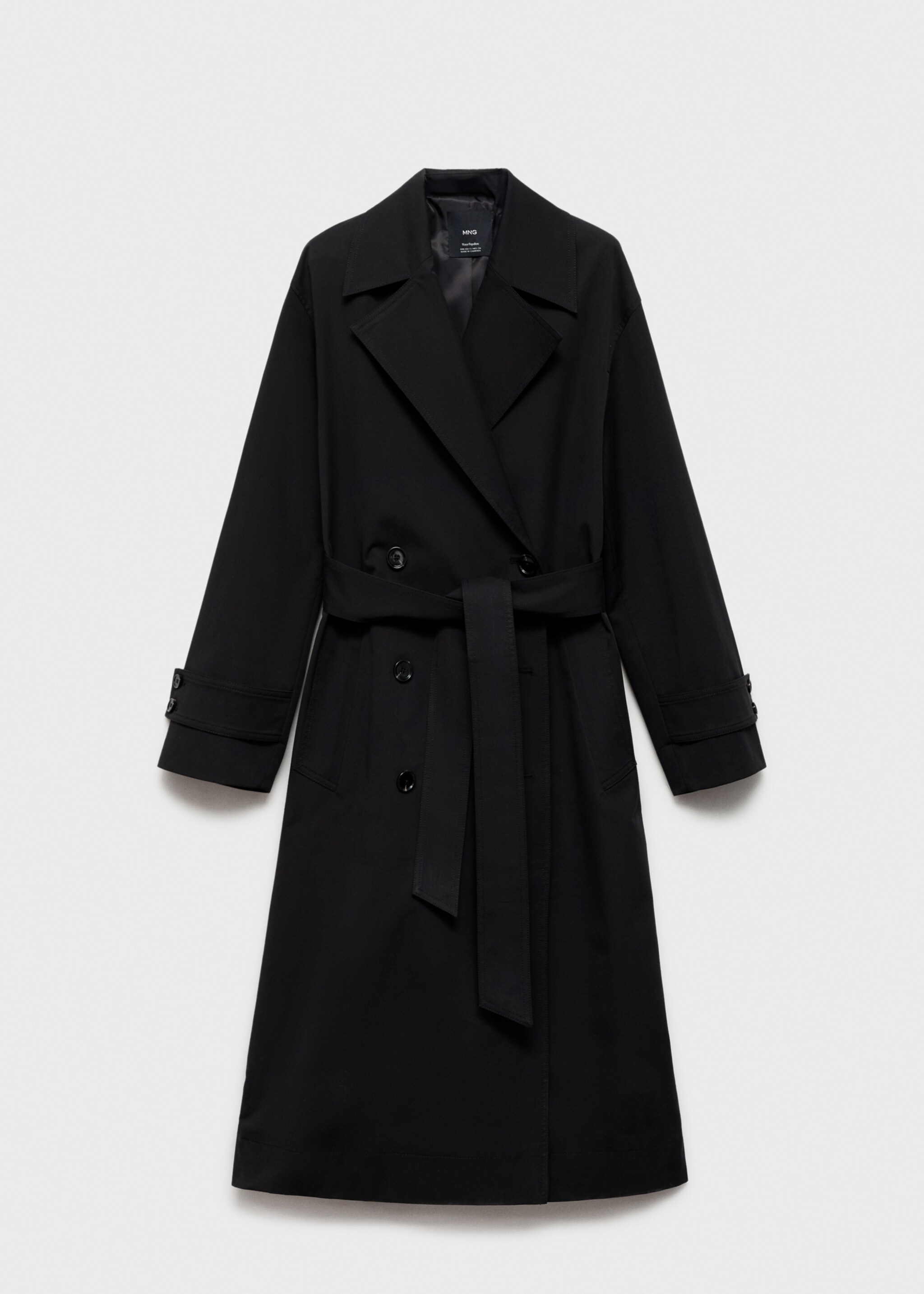 Long oversized double-breasted trench coat - Article without model, Black. Ref: 87054076-00.