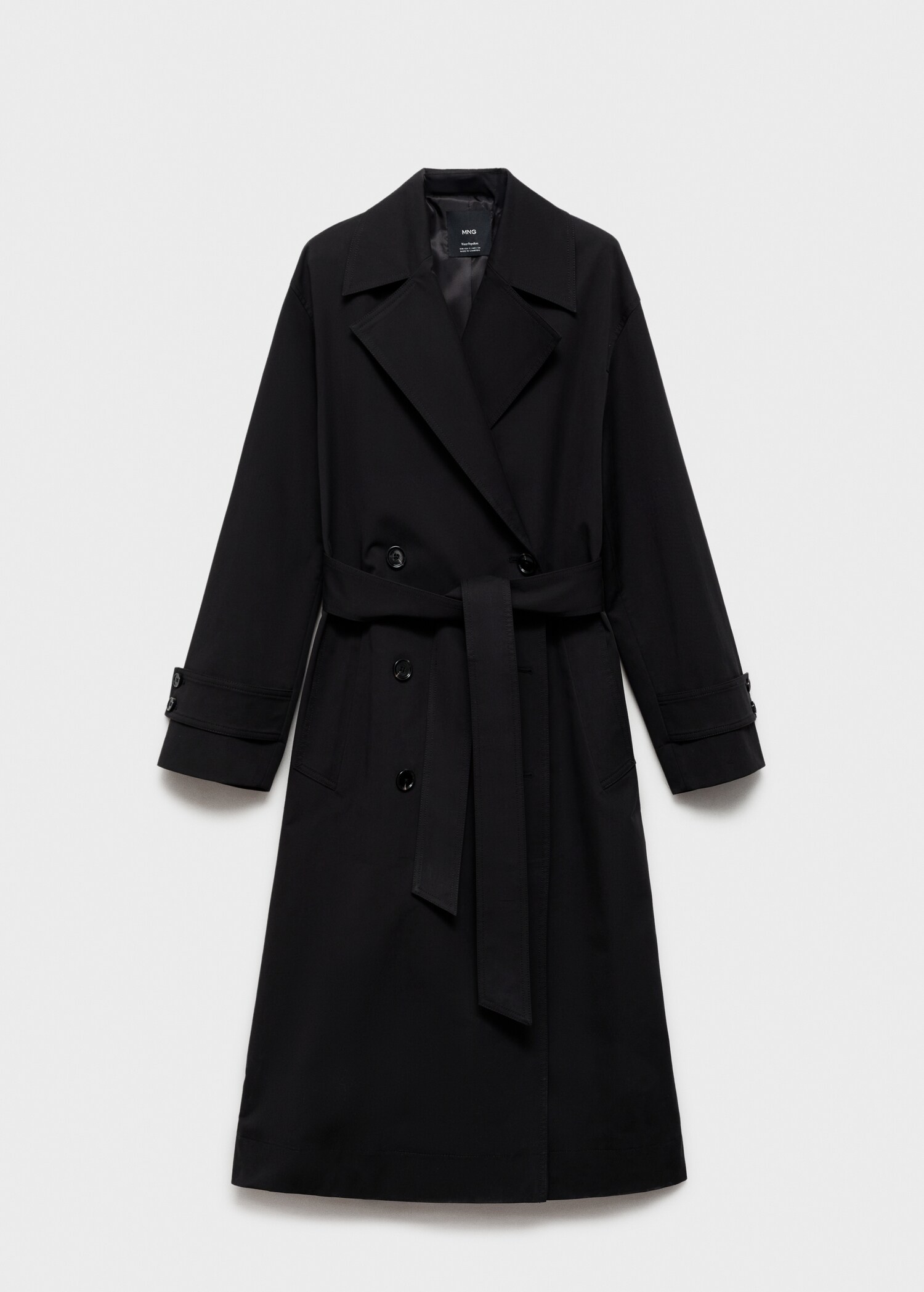 Long oversized double-breasted trench coat - Article without model