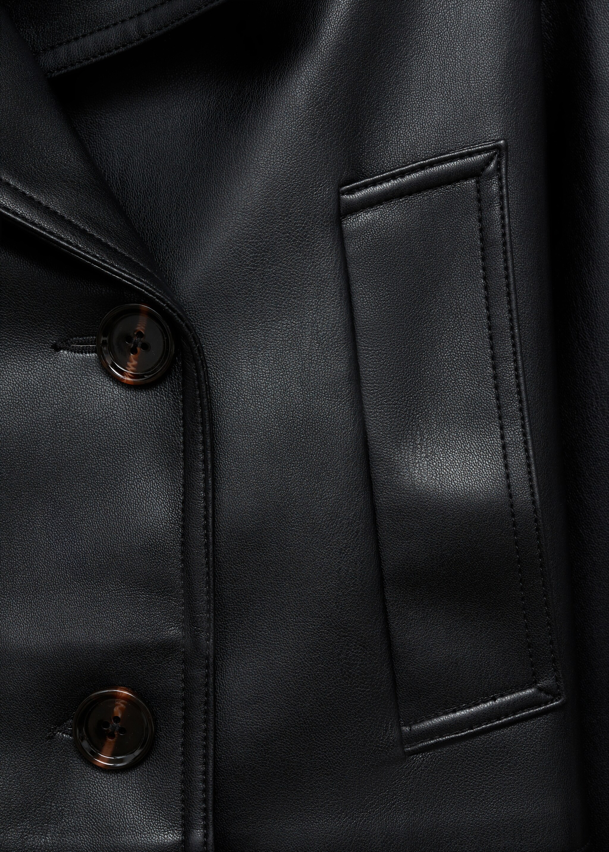 Veste crop simili-cuir - Détail de l'article 0, Noir. Ref: 87054077-00.