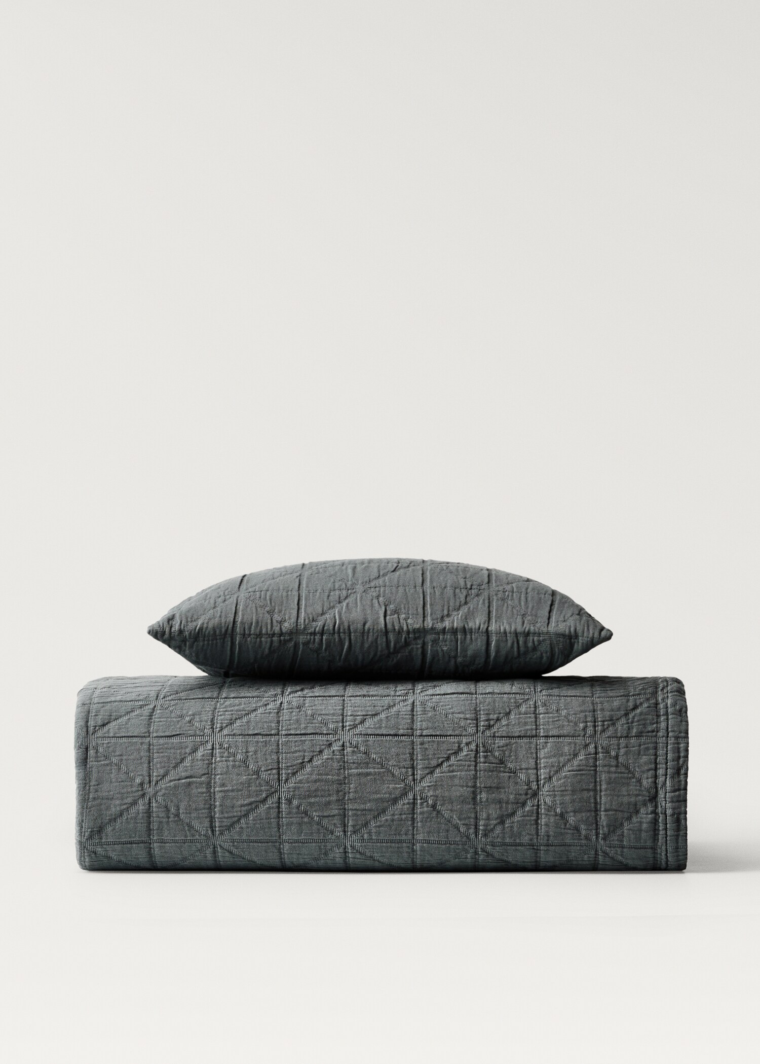 Couvre-lit enfant coton garment-dyed jacquard losanges lit 90/105 cm - Article sans modèle