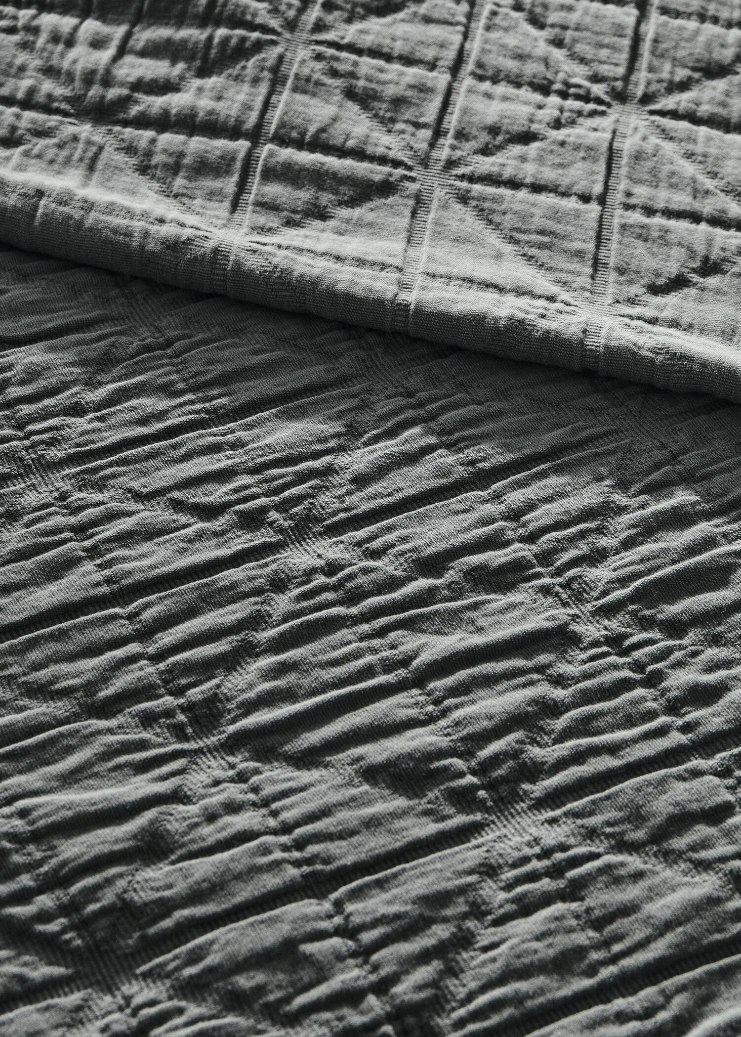 Couvre-lit enfant coton garment-dyed jacquard losanges lit 90/105 cm - Détail de l'article 7