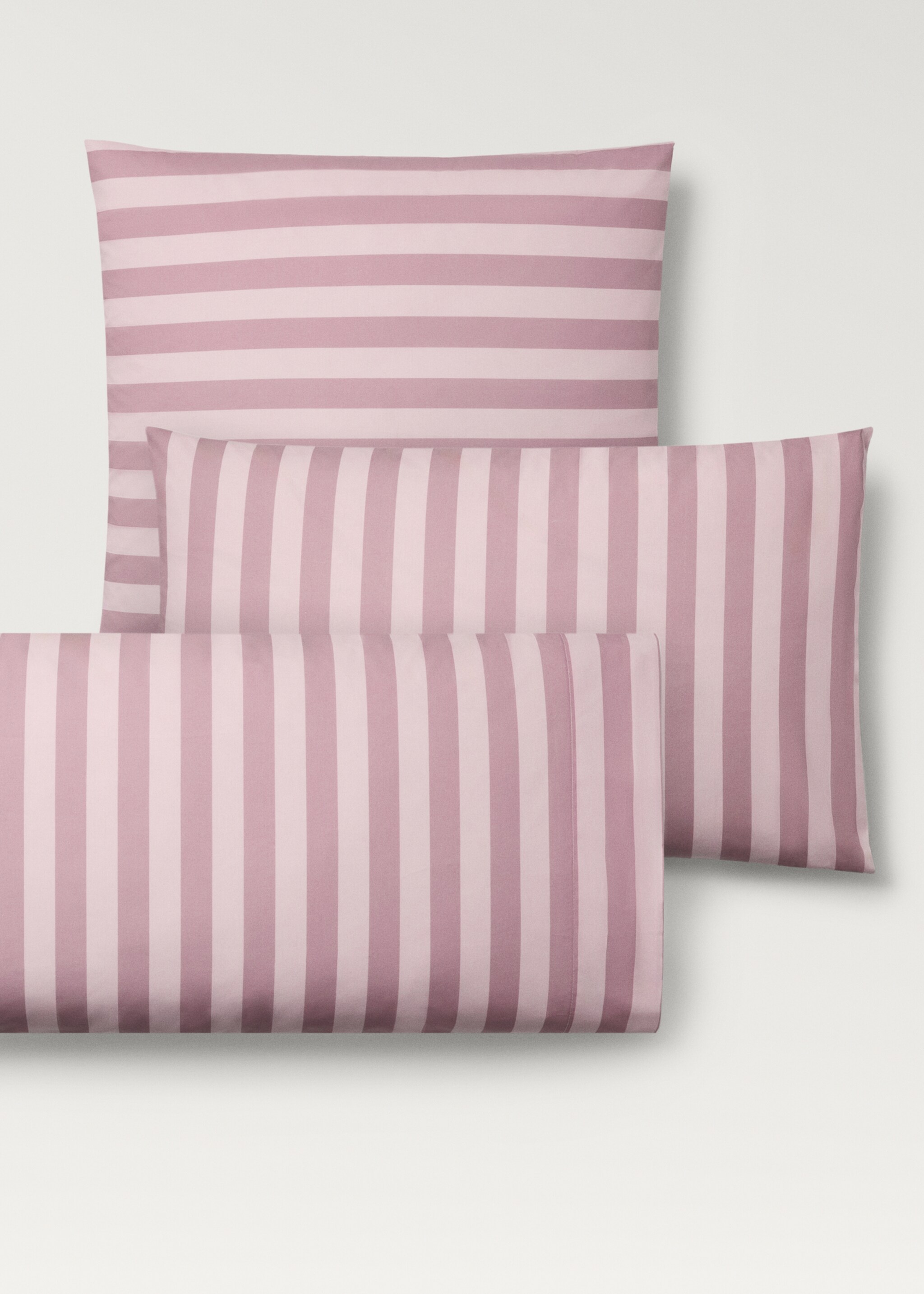 Παιδική μαξιλαροθήκη από βαμβακερό περκάλι με χοντρές ρίγες 30x50 εκ - Λεπτομέρεια του προϊόντος 3, Ροζ. Ref: 87054087-00.