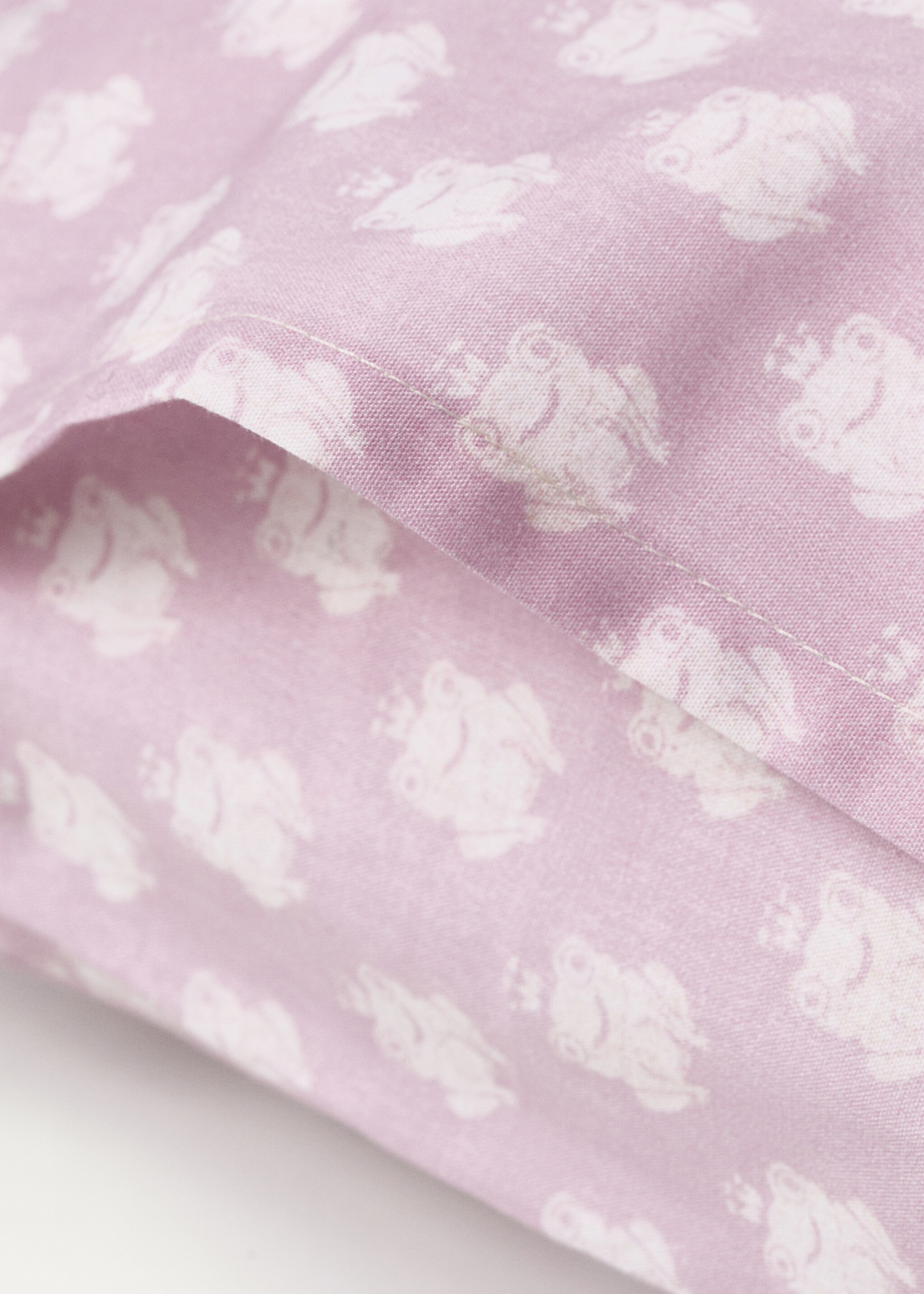 Cotton percale printed children's pillowcase 30x50 cm - Details of the article 1, Medium Pink. Ref: 87054089-00.