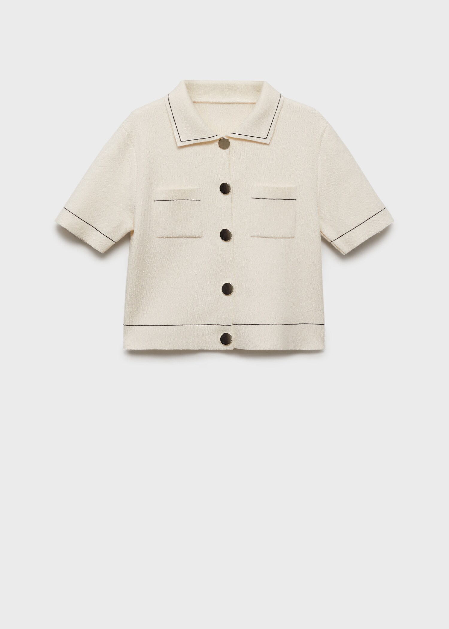 Cropped cardigan with contrasting trim - Article without model