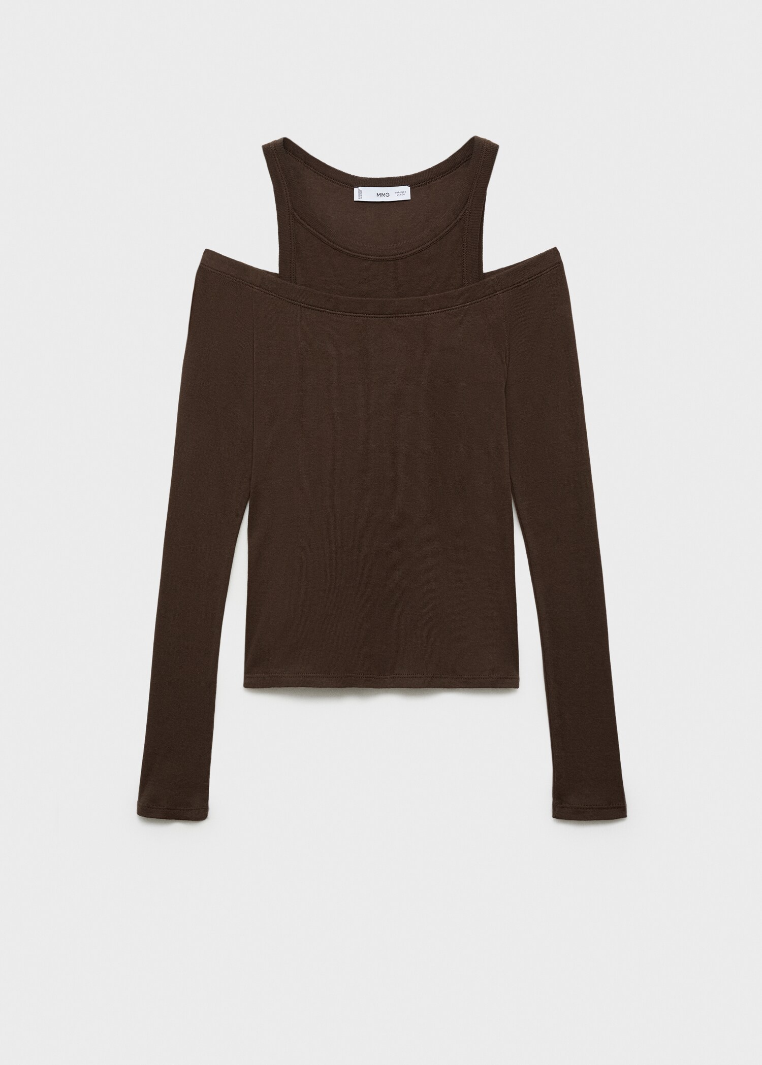 Contrasting cotton-blend T-shirt - Article without model