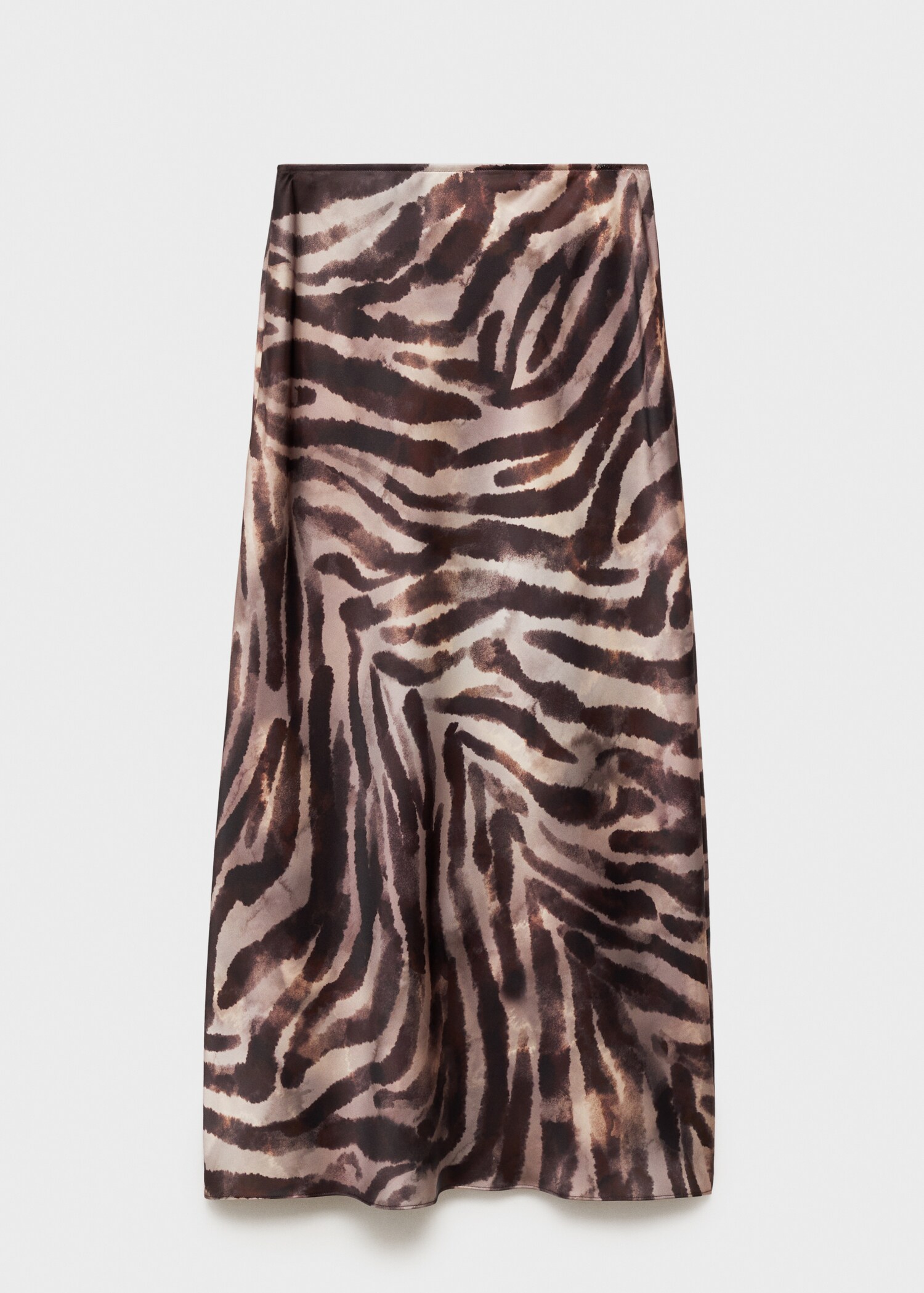 Long satin zebra skirt - Article without model