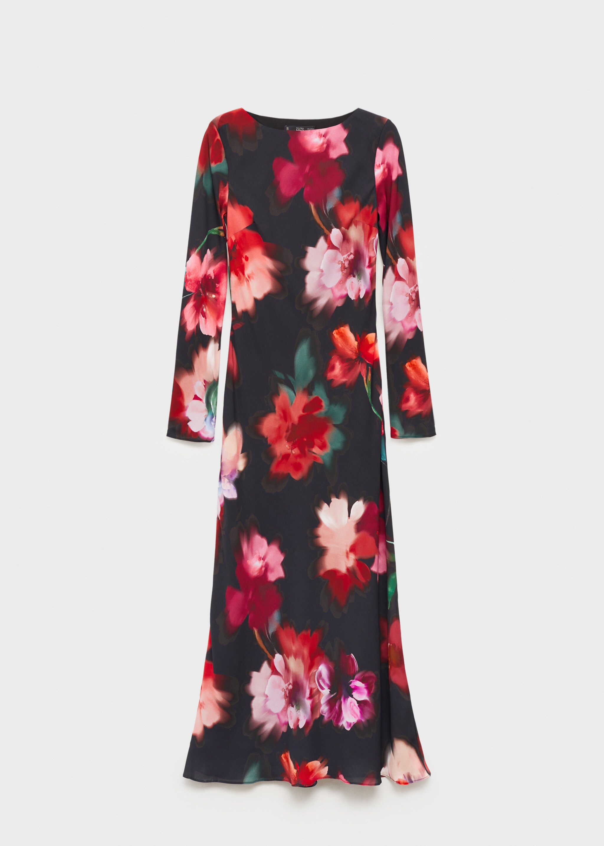 Vestido midi estampado floral - Artículo sin modelo, Negro. Ref: 87054094-00.