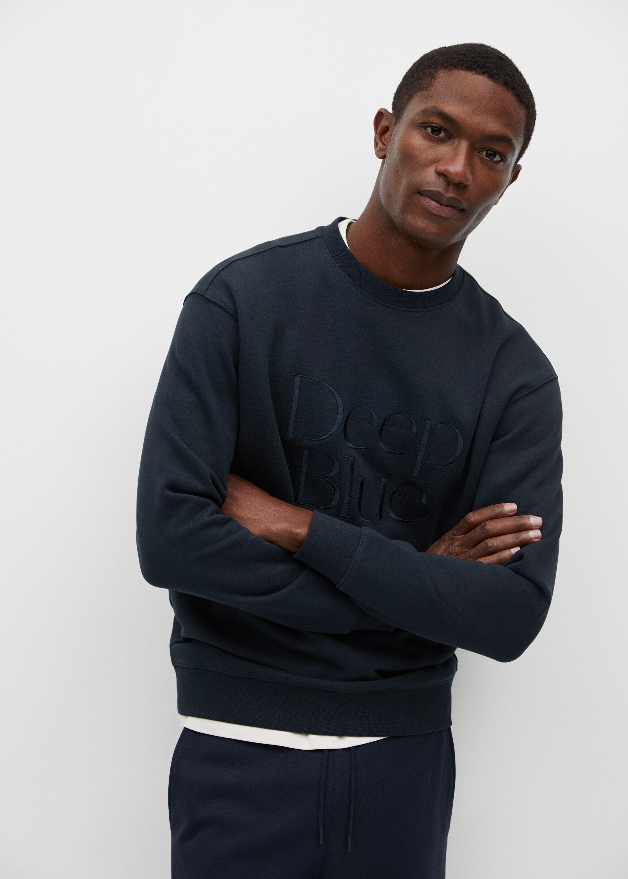 Sudadera algodón mensaje - Plano medio
