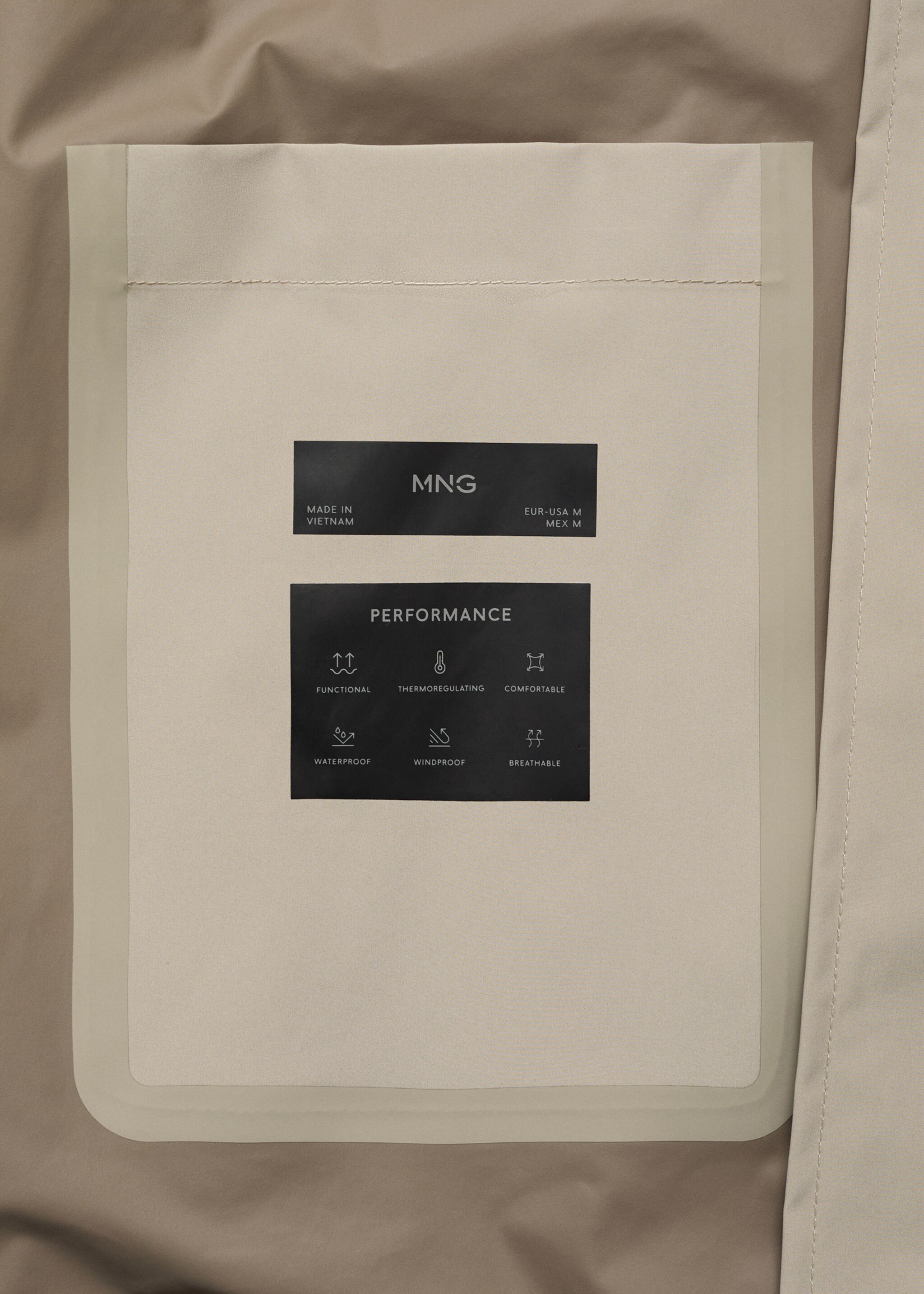 Wasserdichter Parka mit COOLMAX®-Technologie - Detail des Artikels 0, Sandfarben. Ref: 87054388-00.