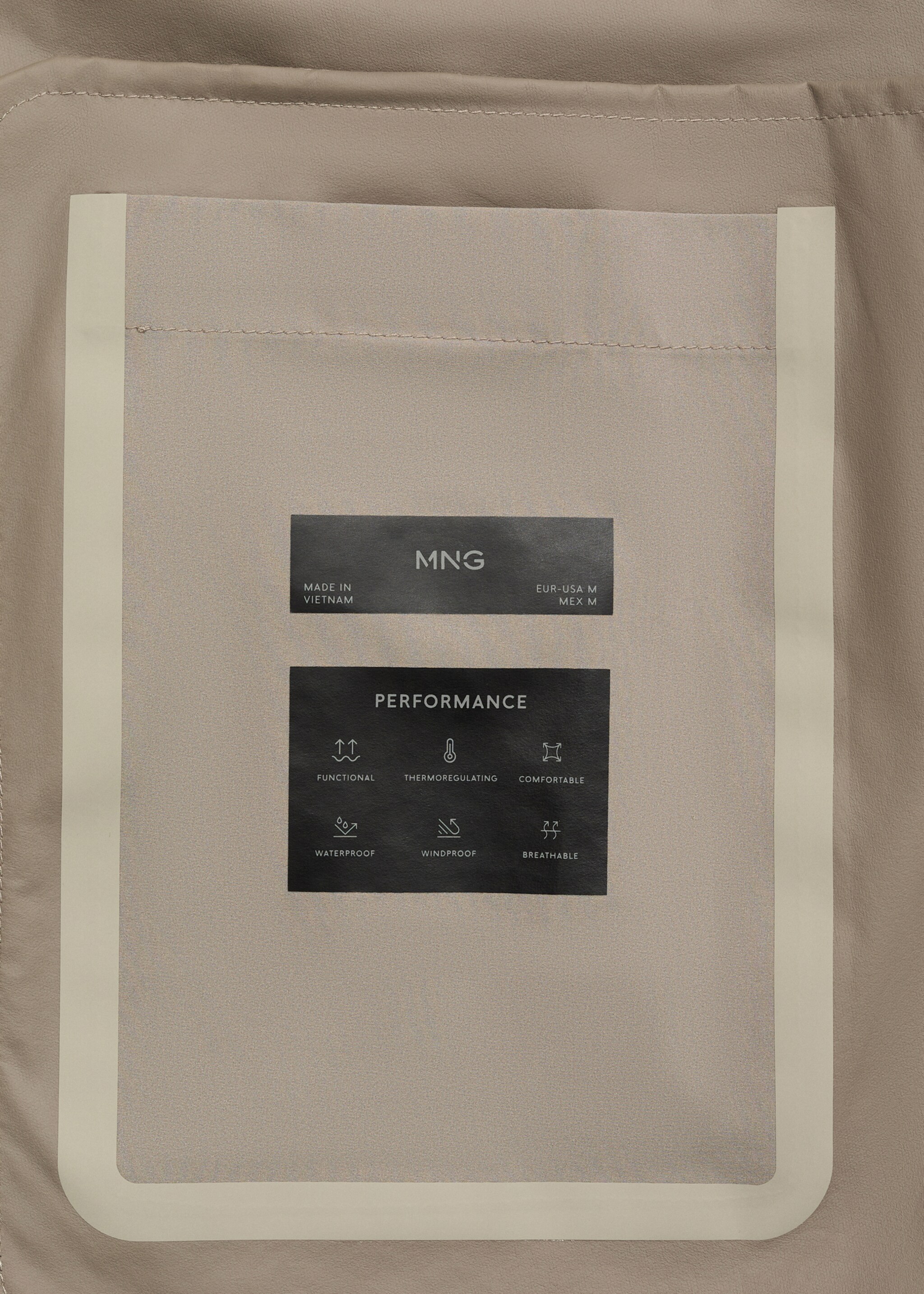 Water-repellent jacket with pockets - Details of the article 0, Medium Brown. Ref: 87054389-00.