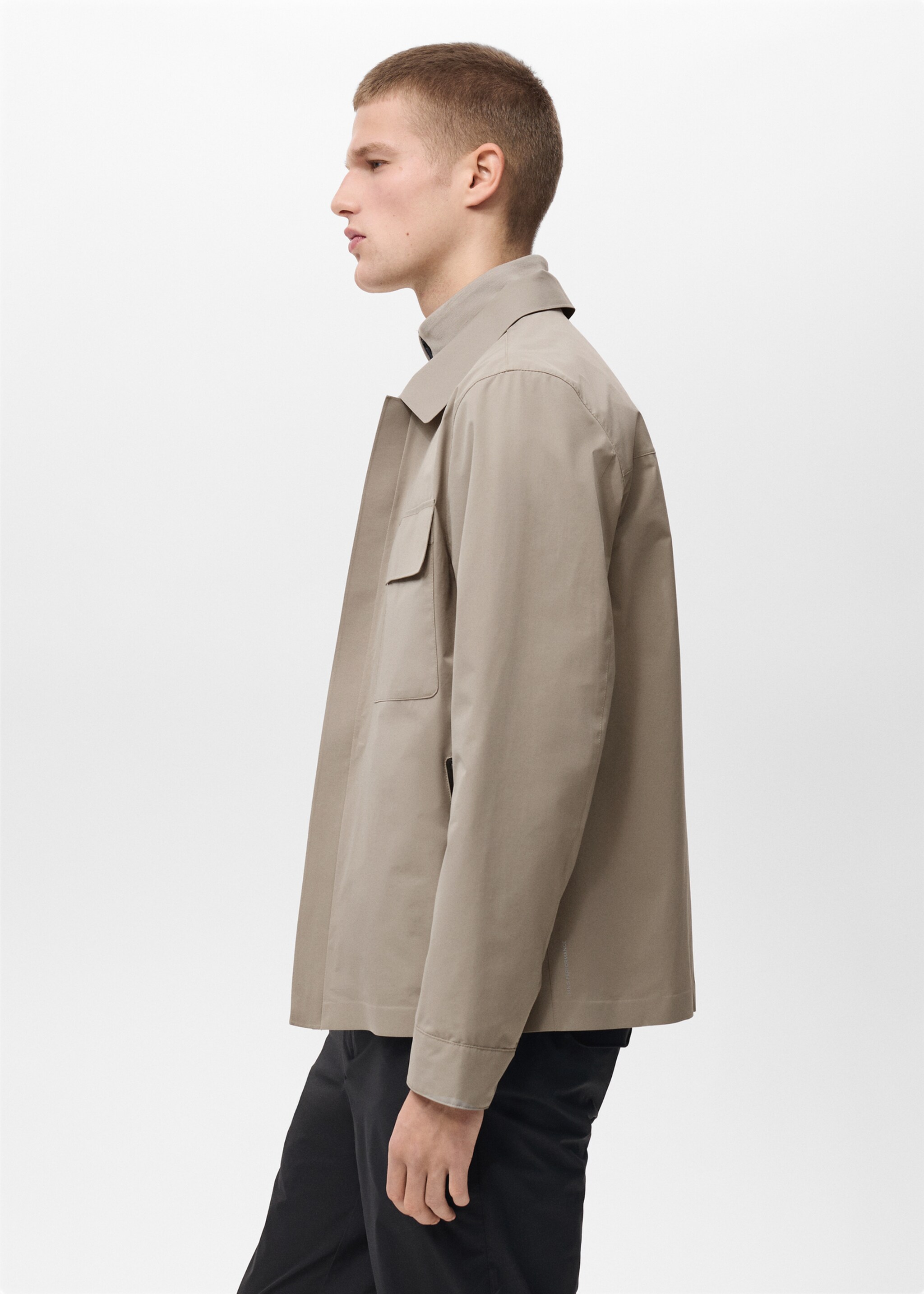 Water-repellent jacket with pockets - Details of the article 2, Medium Brown. Ref: 87054389-00.