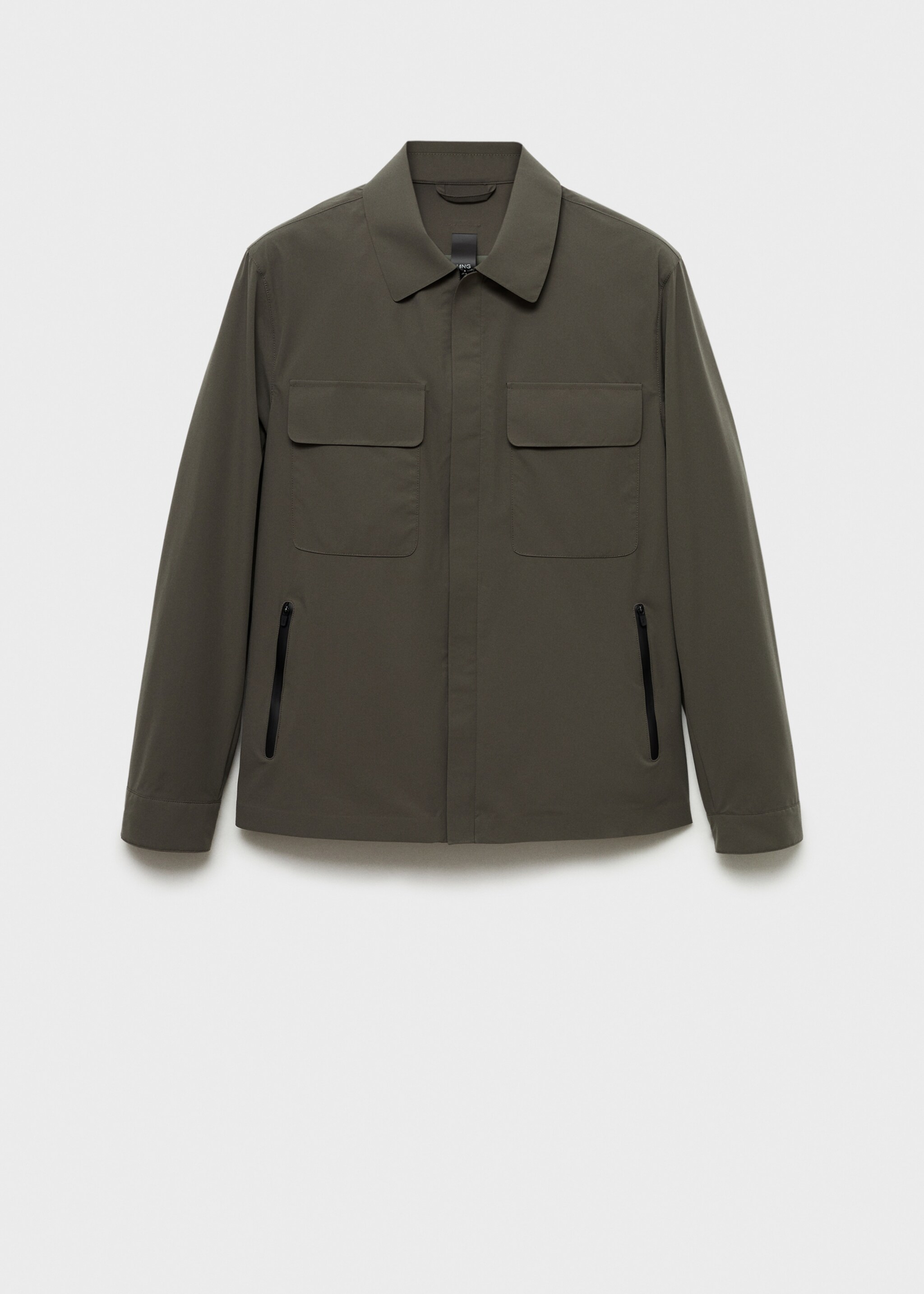 Water-repellent jacket with pockets - Article without model, Medium Green. Ref: 87054389-00.