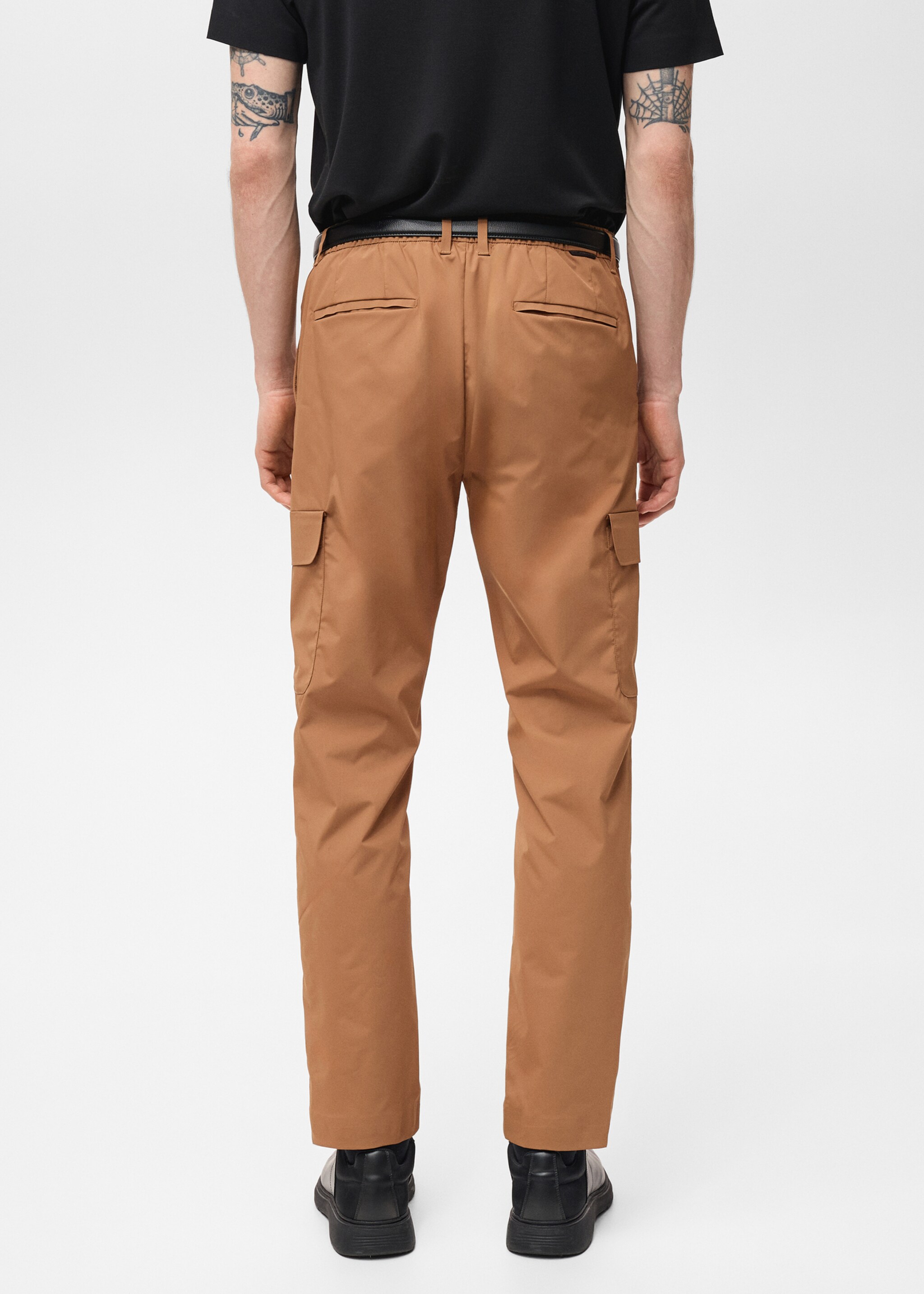 Thermoregulating comfort stretch cargo trousers - Reverse of the article, Tobacco Brown. Ref: 87054390-00.