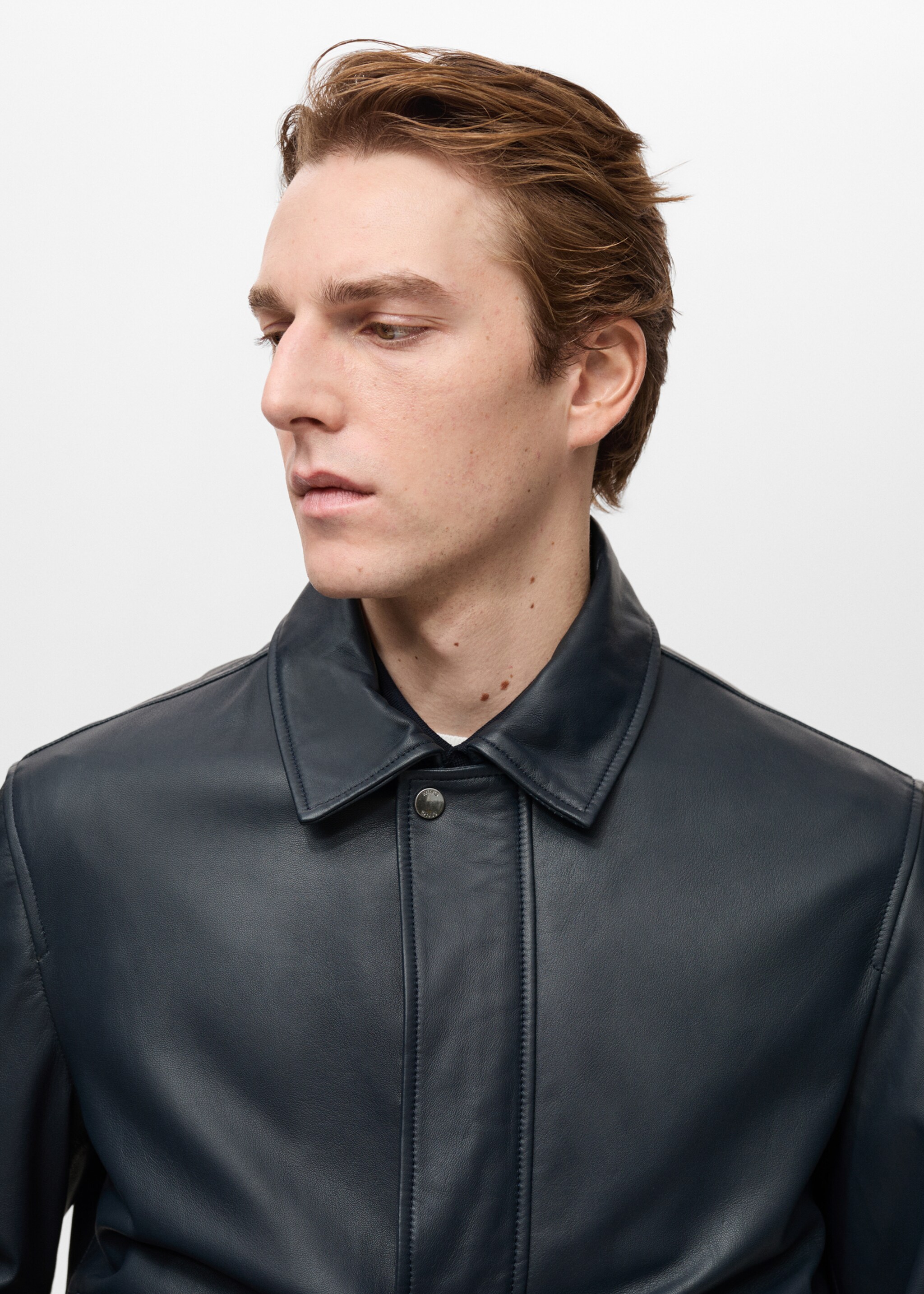 Nappa leather jacket with pockets - Details of the article 1, Night Blue. Ref: 87054392-00.
